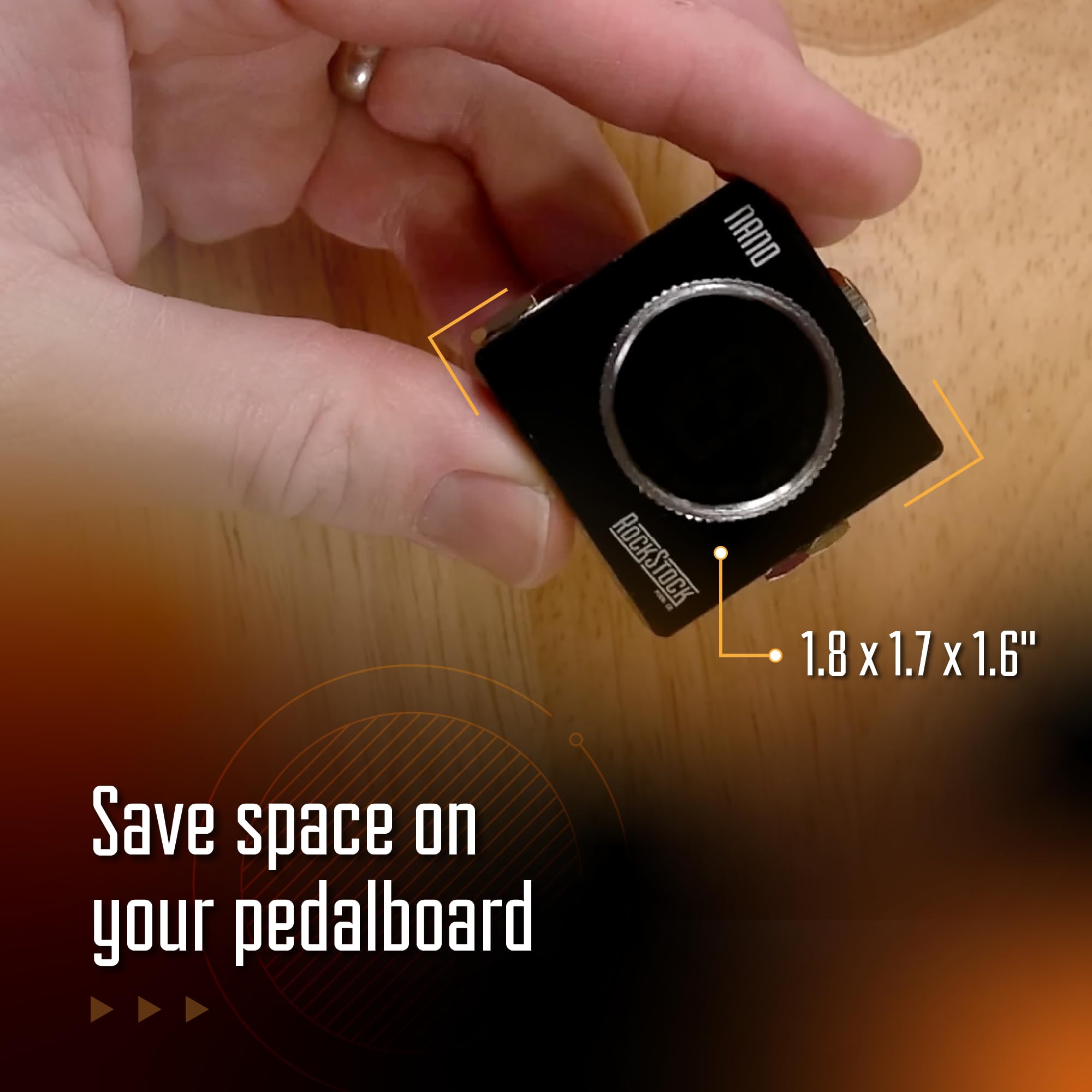 Rock Stock Nano Electric Guitar Tuner Pedal - Compact Chromatic Tuner Foot Pedal Fits on Any Pedalboard - For Acoustic, Electric