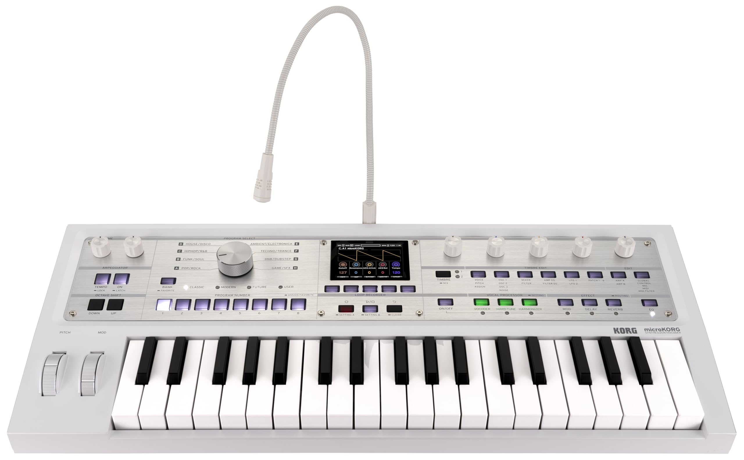 Korg - MicroKorg2 Synthesizer/Vocoder - White (MICROKORG2WH)