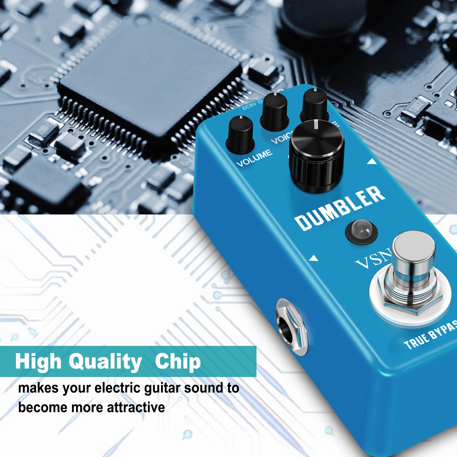 VSN Vintage Overdrive Pedal, Classic Overdrive Pedal Analog Overdrive Pedals For Electric Guitar Effect with a Voice dial For Mi