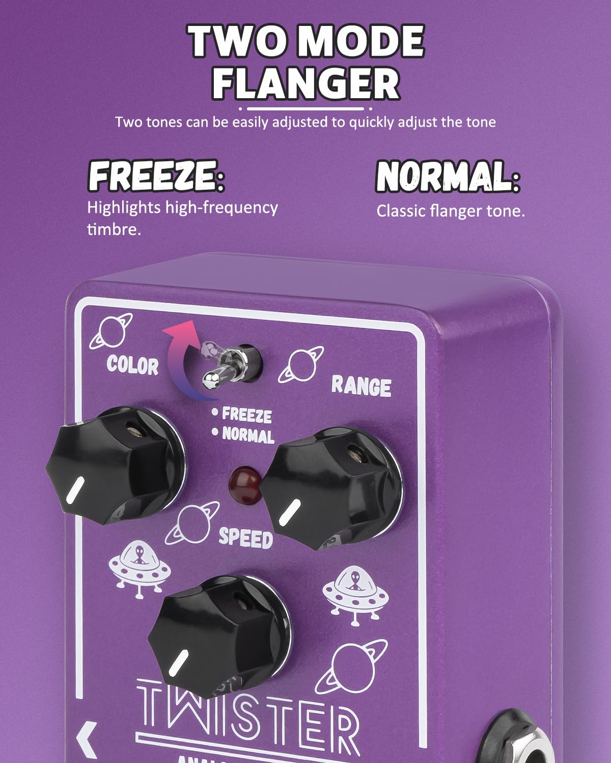 STRICH TMISTER Flanger Guitar Pedal for Analog Effect Pedals, 2 Modes, Best Retro Sound Effect, Classic Metallic Flanger Sounds
