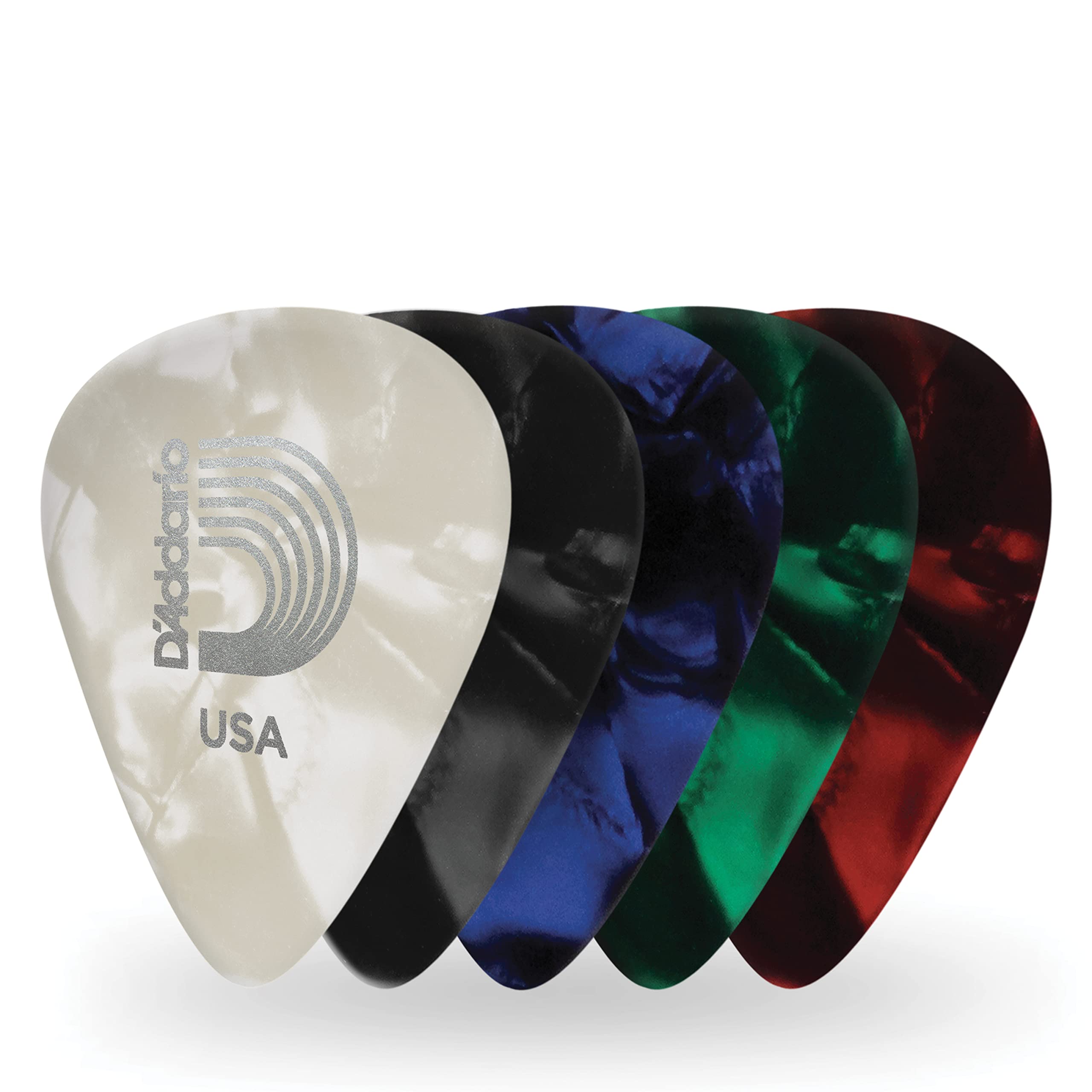 Daddario Accessories Celluloid Guitar Picks - 25 Pack - Guitar Picks For Acoustic Guitar, Electric Guitar, Bass Guitar - Guitar