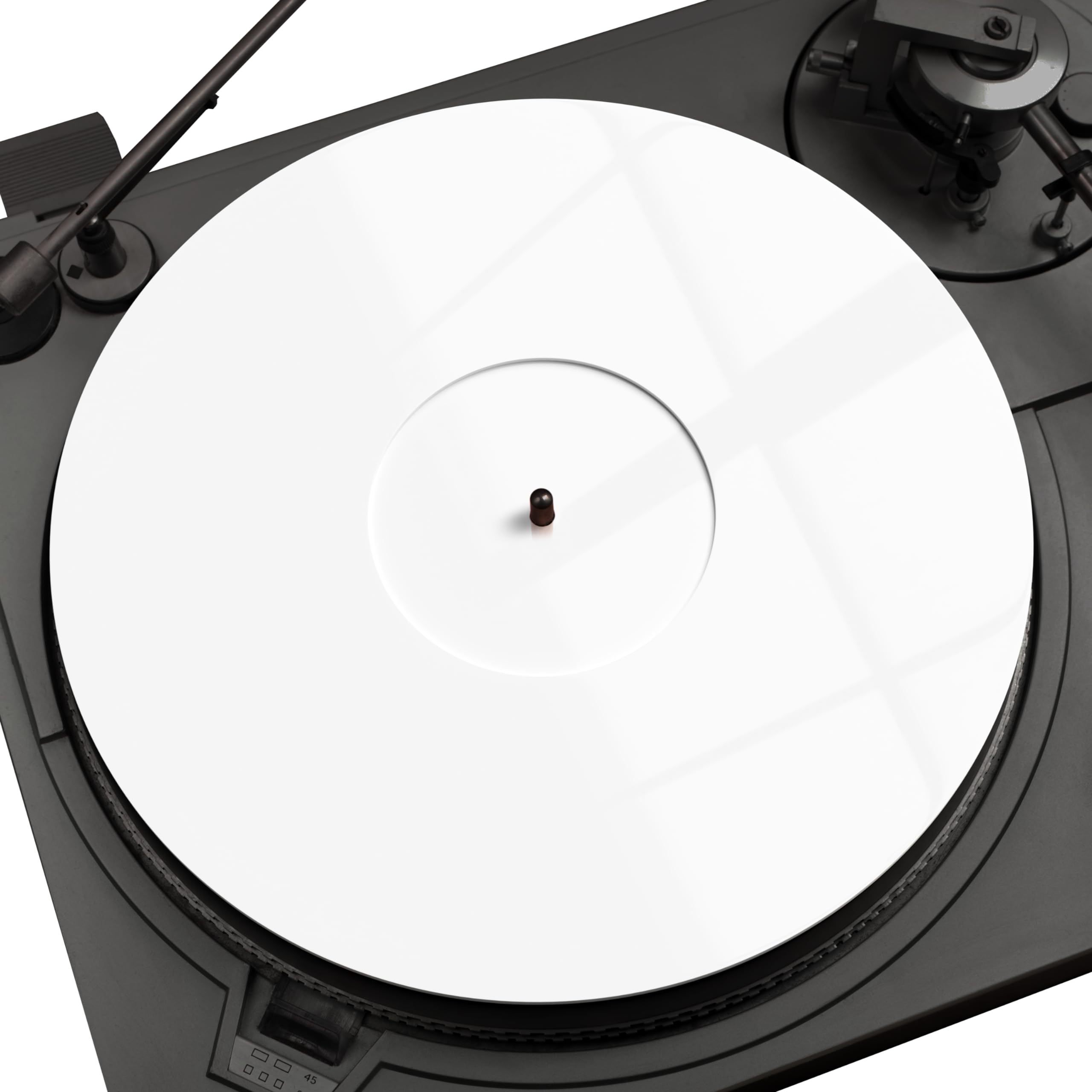 PRO SPIN White Acrylic Turntable Mat - Platter Slipmat for 12 Vinyl Vintage Record Player - Antistatic Cover, Reduces Noise & So