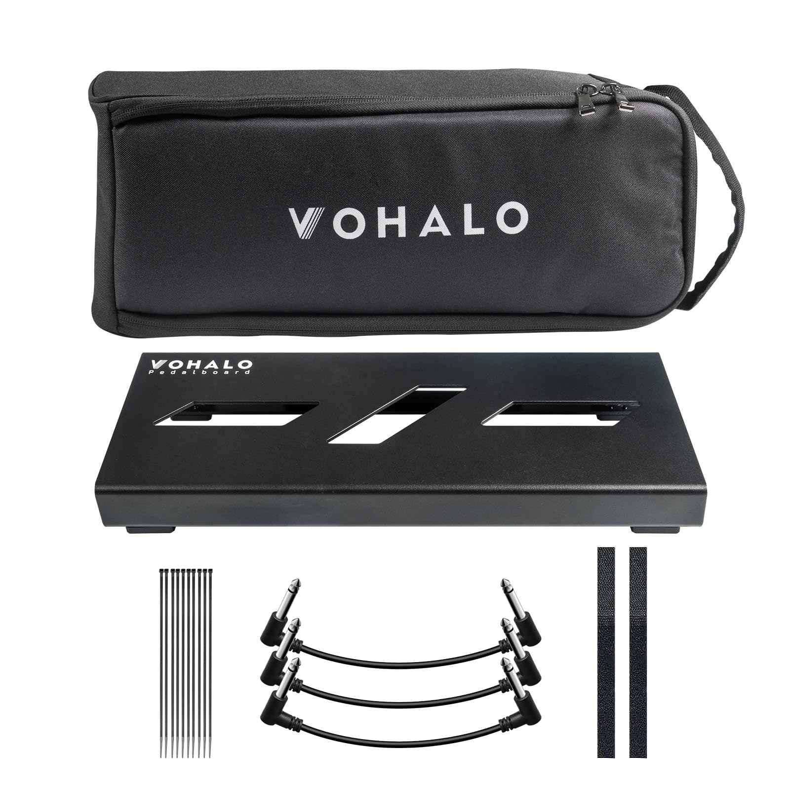 Vohalo Mini 14'' Guitar Pedal Board With Carry Bag, Guitar Effects Compact Small Pedalboard 14.1''X 5.5'' With Carry Bag, Includ