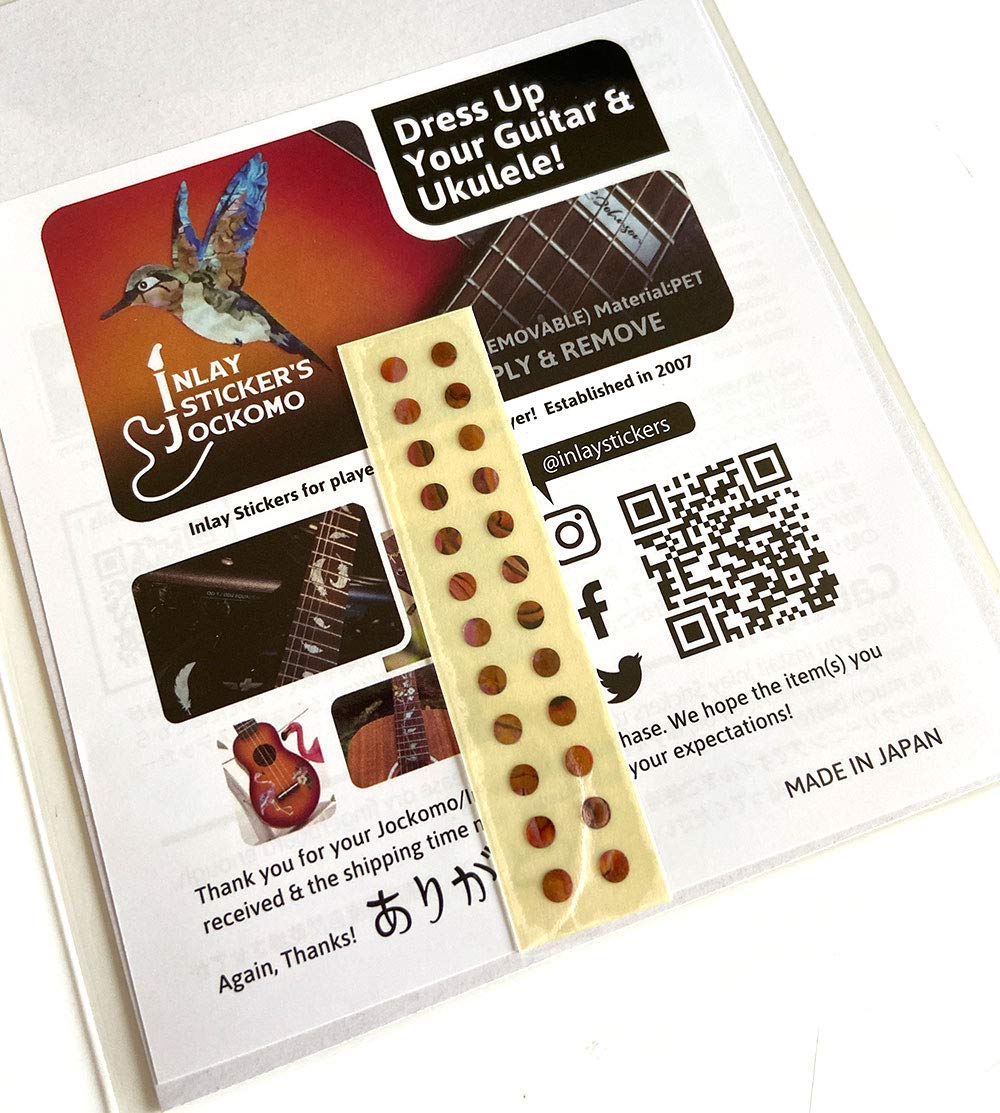 Inlay Sticker Fret Markers For Guitars & Bass - 1/8'' Small Side Marker Dots - Abalone Red