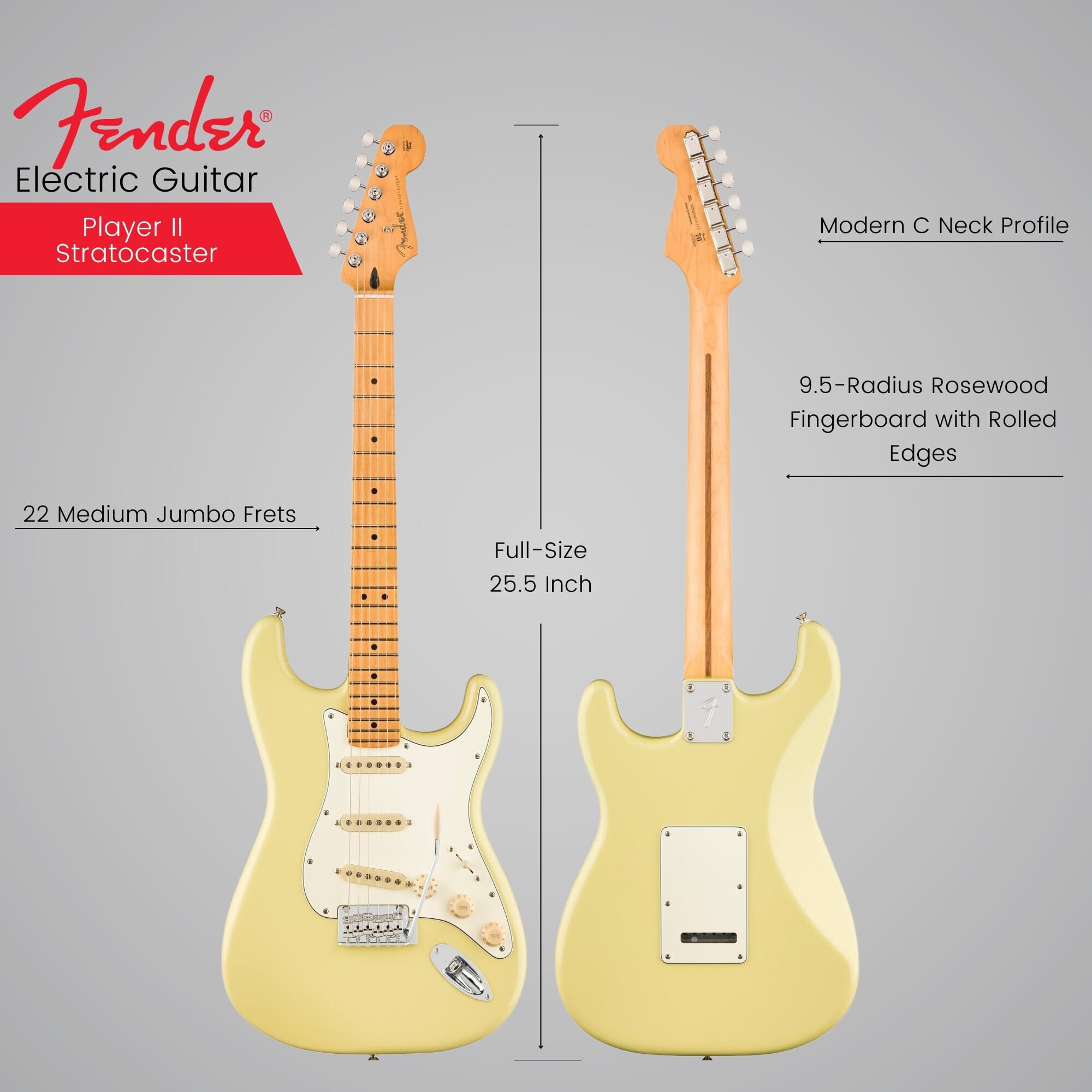 Fender Player II Stratocaster, Maple Fingerboard, Hialeah Yellow