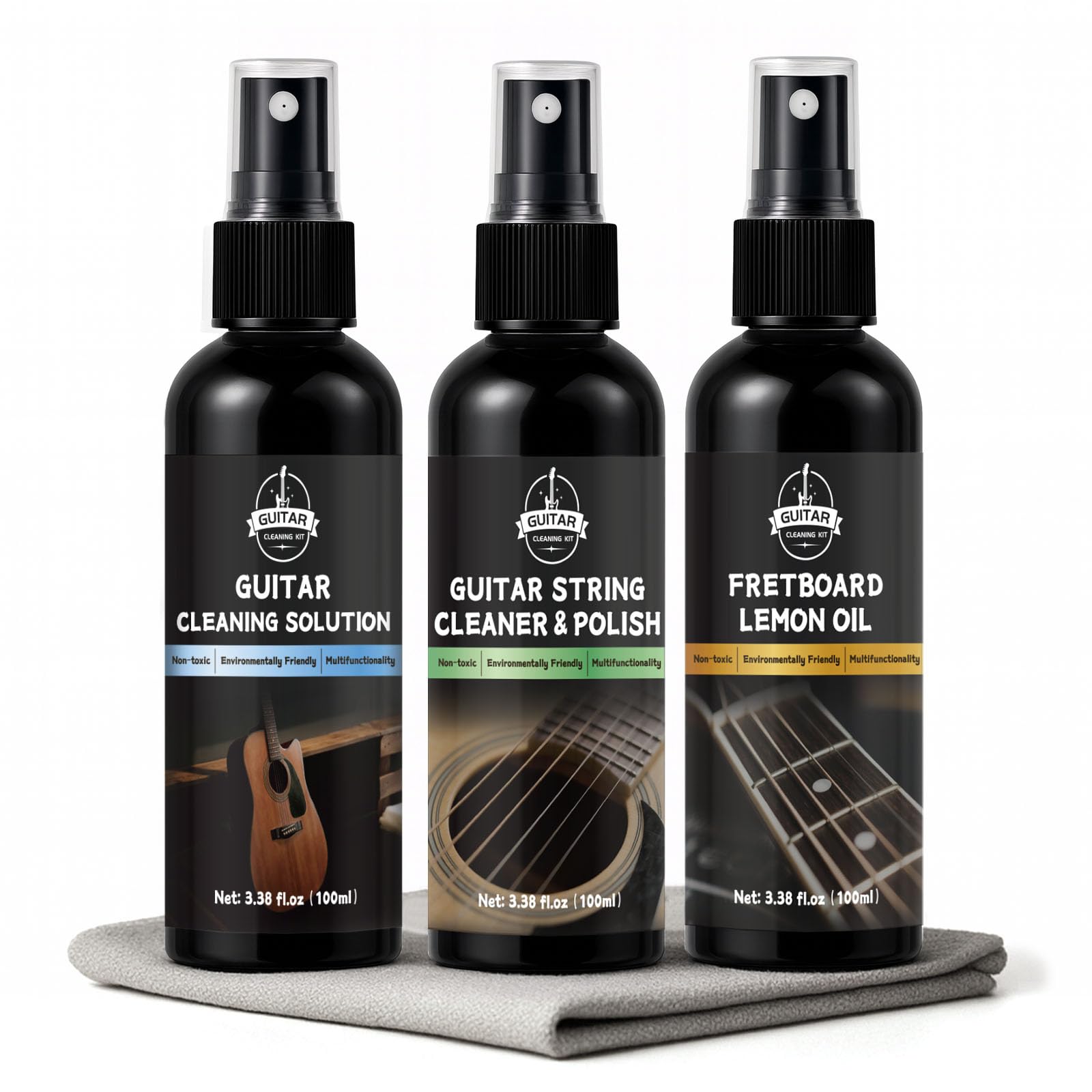 DINGSEN Guitar Cleaning Kit, All-in-One Guitar Maintenance Kit for Guitar Cleaning and Maintenance, Ideal for Beginners and Prof