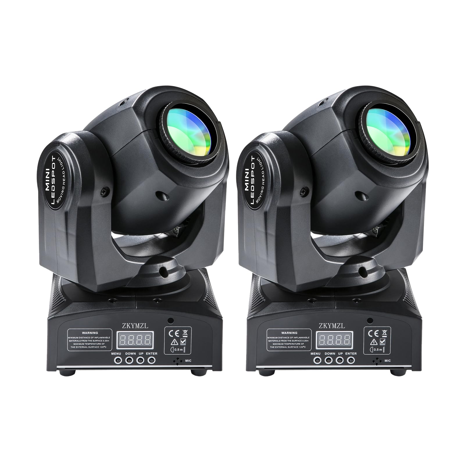 ZKYMZL 2 PCS 30W LED Stage Lighting with DMX512 & Sound Control - 15 Colors, 8 Gobos, Moving Head DJ Lights for Parties, Nightcl