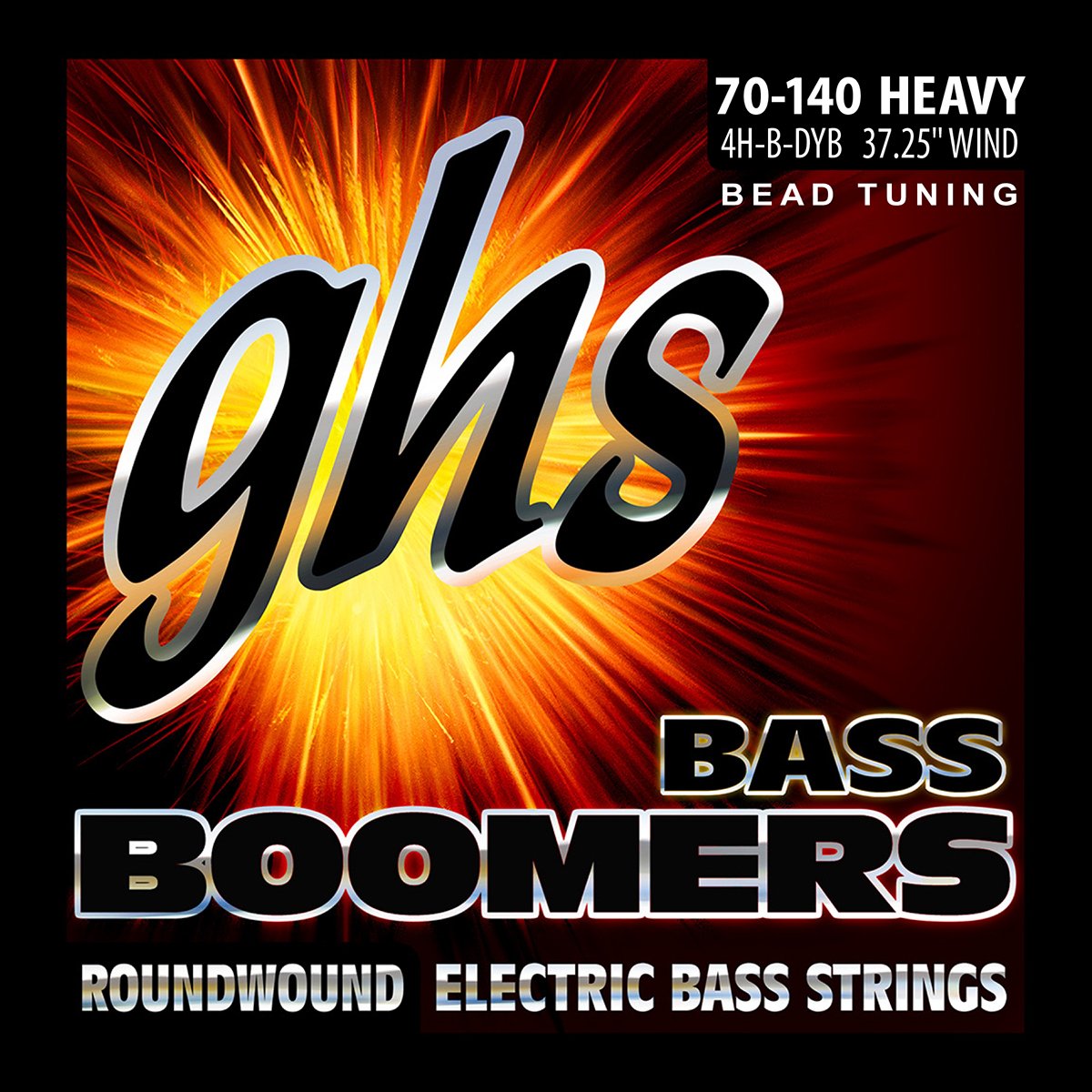 Ghs Strings 4H-B-Dyb Electric Bass Boomer String Sets Nickel Plated Guitar Strings, Heavy, 70-140