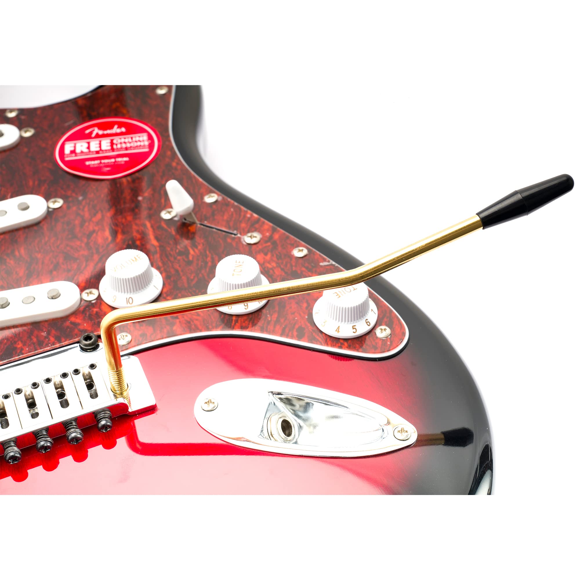 Musiclily Ultra 5.8mm Thread-in Style Stainless Steel Tremolo Arm Whammy Bar for Squier Strat Style Electric Guitar, Gold with B