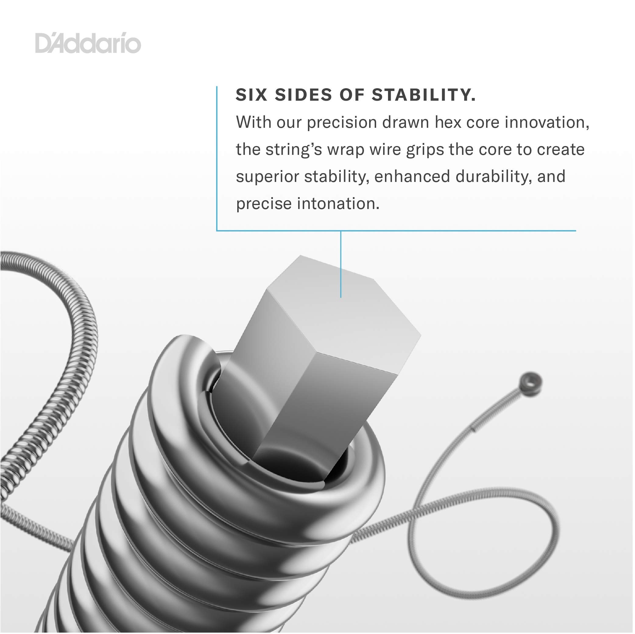 D'Addario Bass Guitar Strings, XL Pro Steels, EPS300, Long Scale, Custom Light Top/Medium Bottom Gauge 43-107, Tapered, 4-String