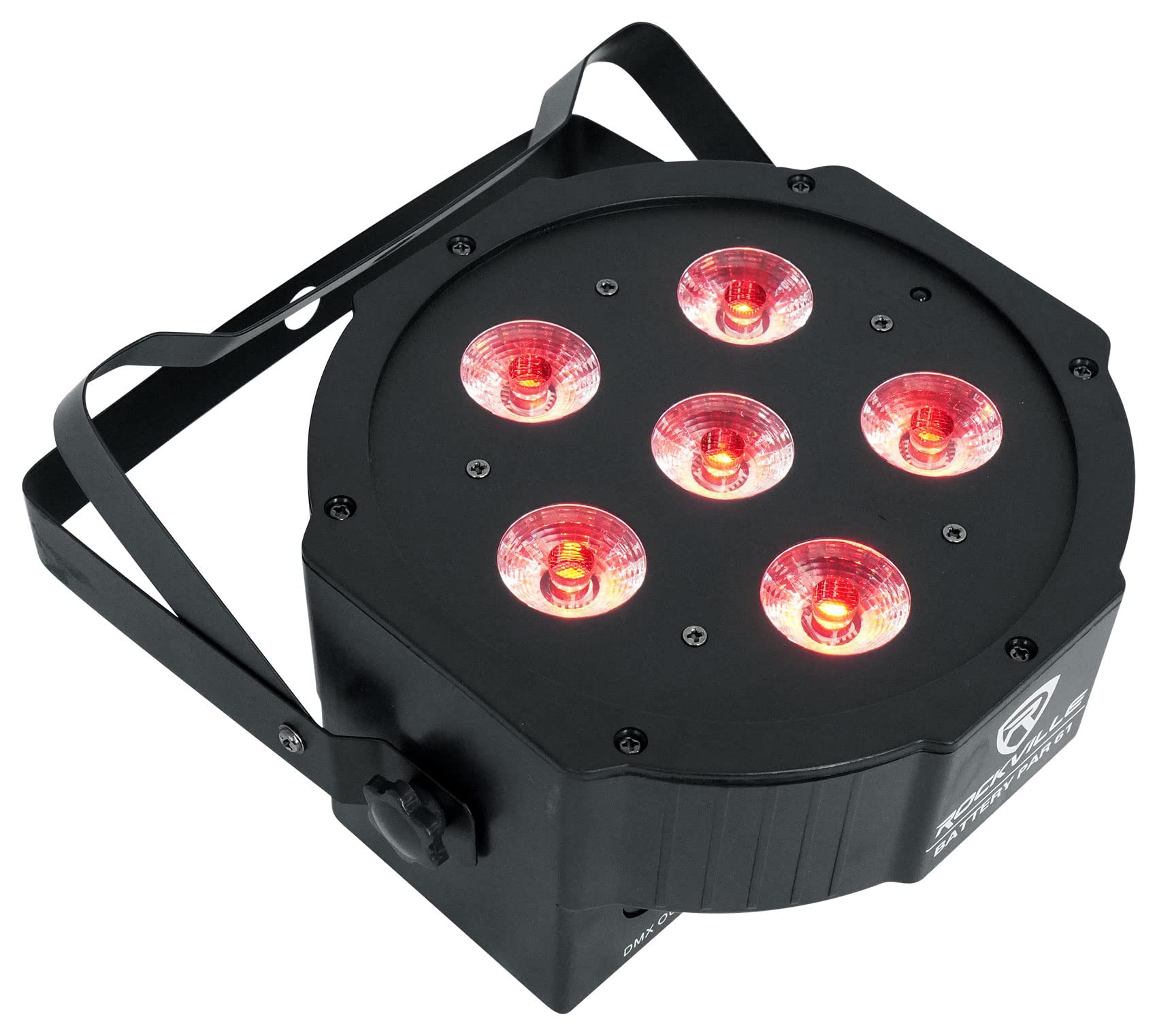 Rockville Battery PAR 61 Rechargeable RGBWA+UV DMX DJ Stage Wash Light+Remote, Black