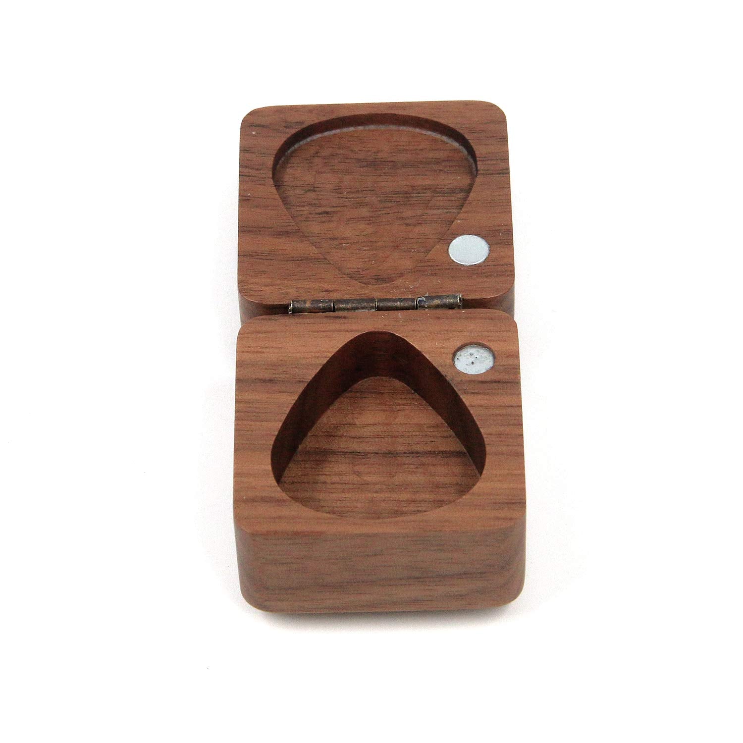 Geesatis Guitar Pick Box Storage Wooden Guitar Picks Case Holder Organizer for Guitarist Musician Gift, 1 Pcs