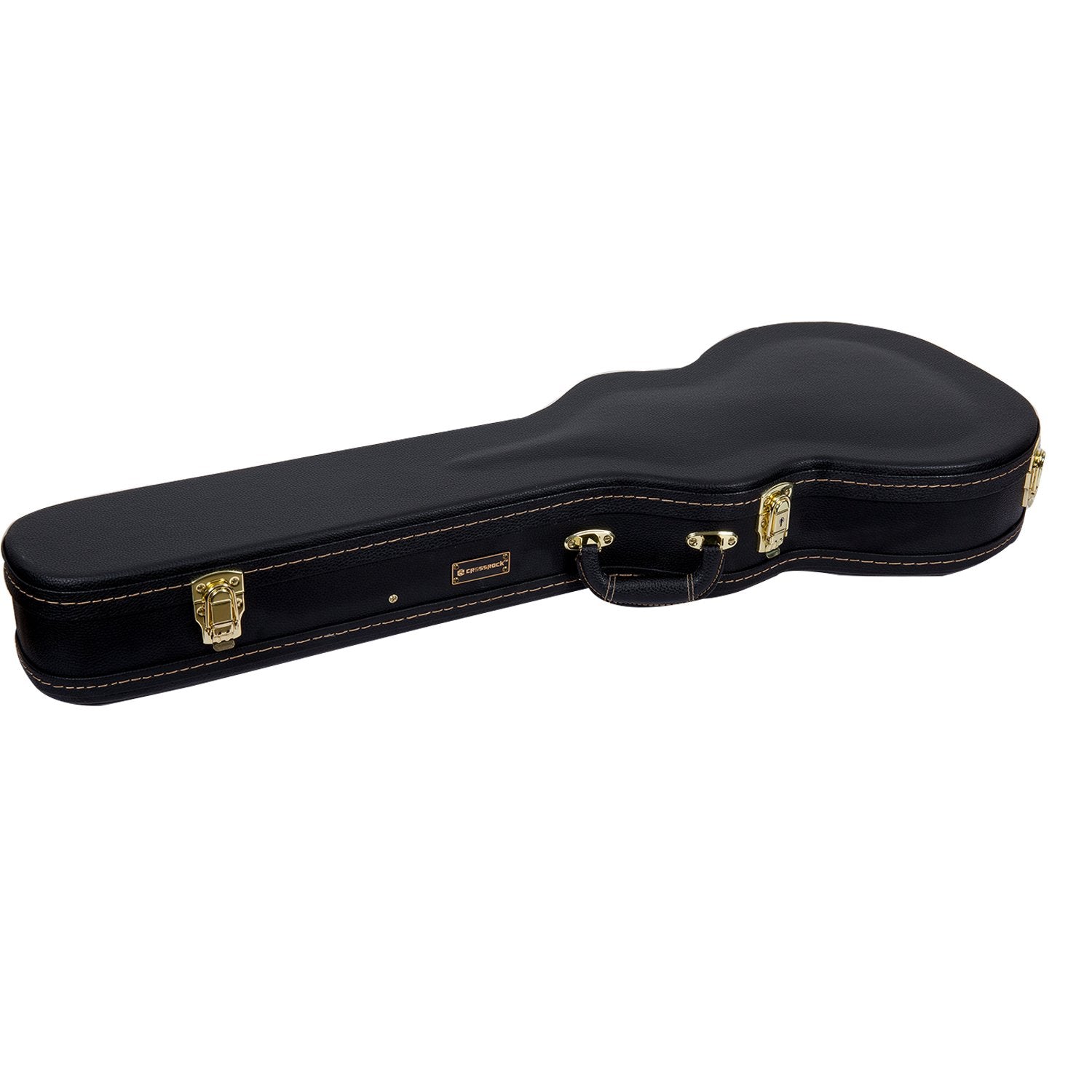 Crossrock Crw600 Deluxe Series Lespaul Guitar Case,Arch-Top Wooden Case In Black
