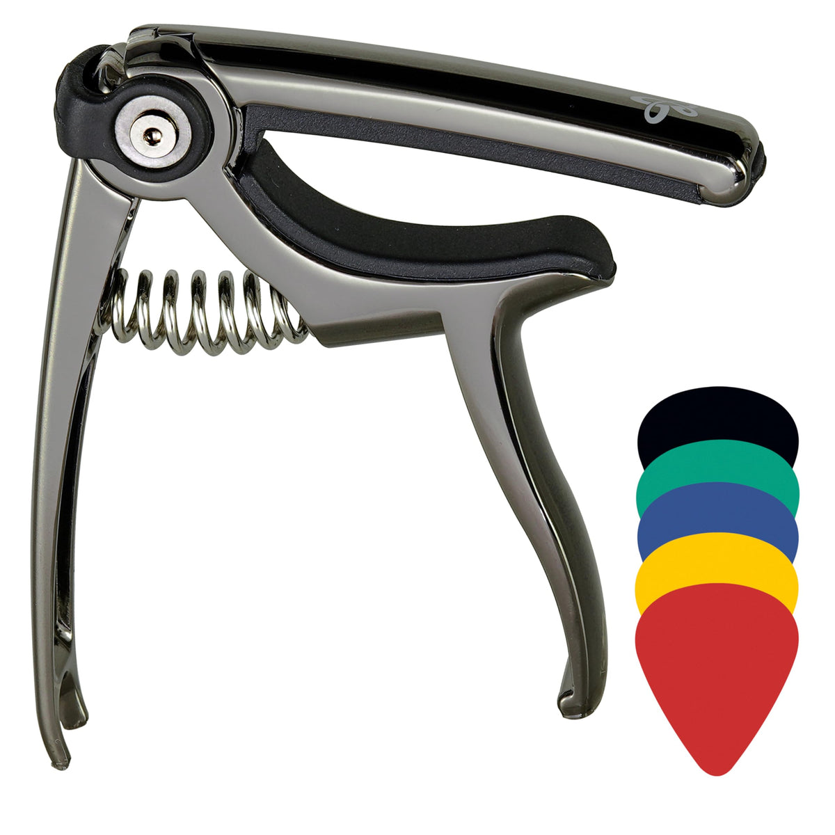 Sondery Guitar Capo String Cutter Pin Puller Pick Holder 4 In 1 For 6 Strings Acoustic And Electric Guitars, 5 Guitar Plectrums