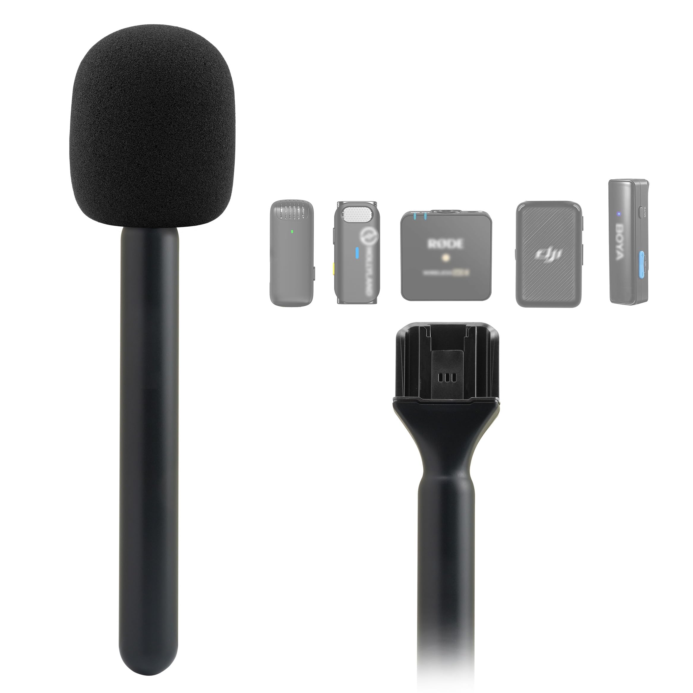 Jcmoyuty For Dji Handheld Mic Adapter, Stand For Dji/Rode/Hollyland/Boya/Godox/Ulanzi/Comica And More Wireless Transmitter Holde