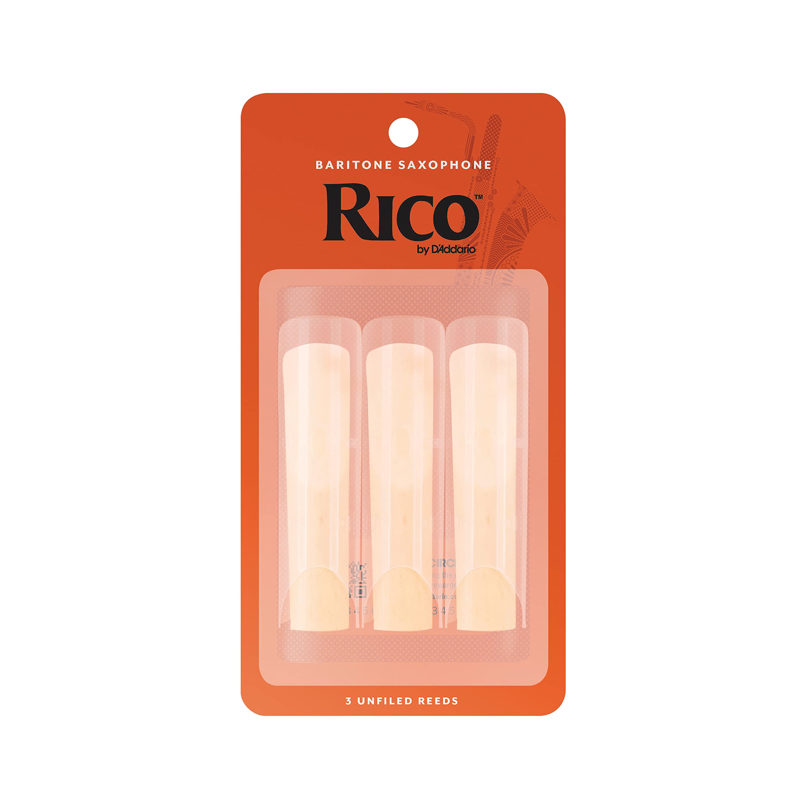 DAddario Woodwinds - Rico Baritone Sax Reeds - Baritone Saxophone Reeds - Baritone Reeds Crafted for Beginners, Students, Educa
