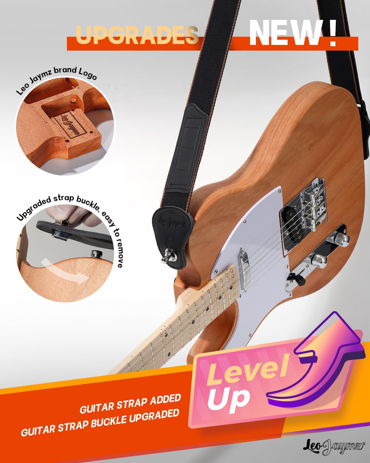 Leo Jaymz DIY TL Lefthand Style Electric Guitar Kits with Mahogany Body and Maple Neck - Maple Fingerboard and All Components In