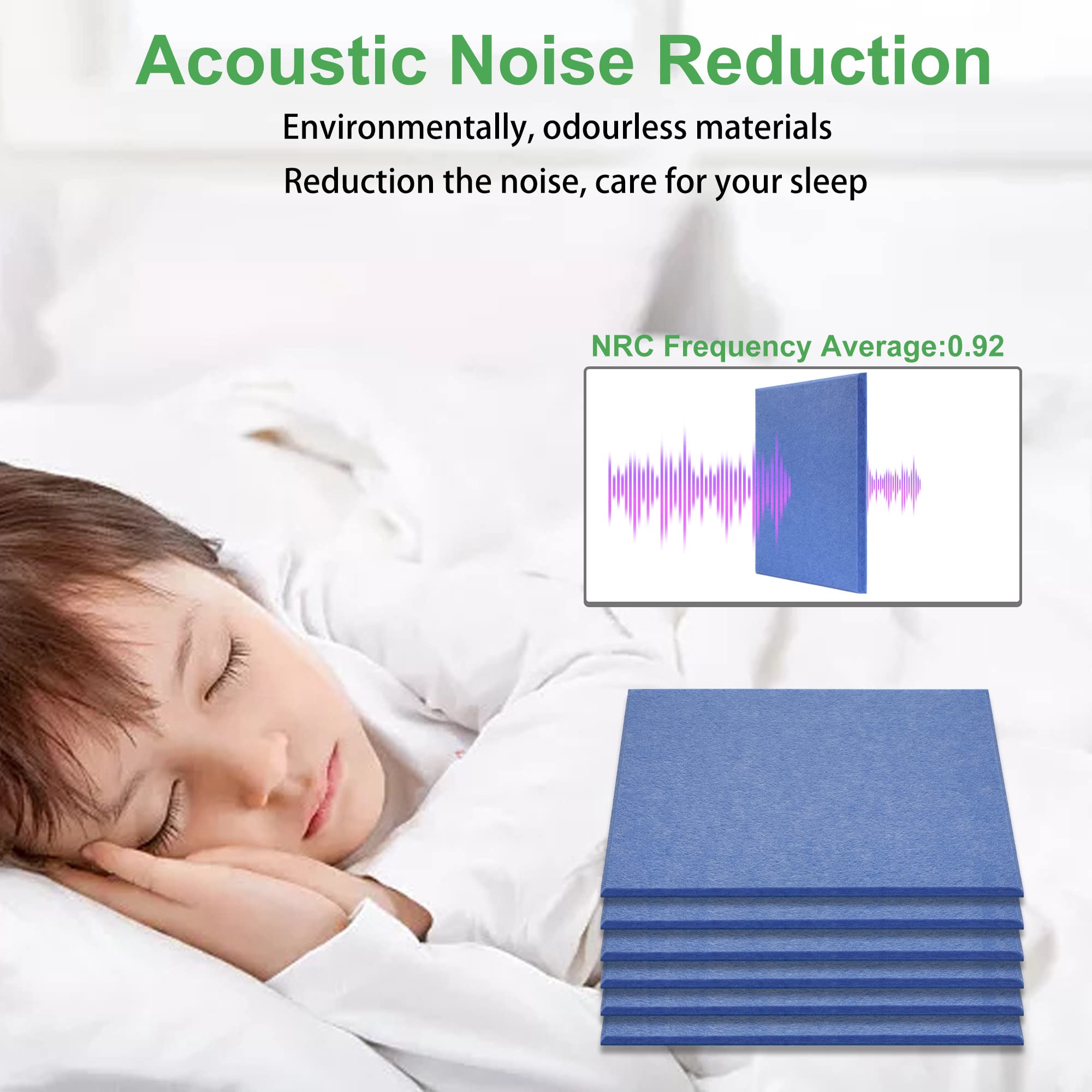 VANCORE 6 Pack Acoustic Panels 16''x 12''x 0.4'' Sound Proof Padding, Sound Blocking Absorbing Padding for Wall Ceiling Acoustic