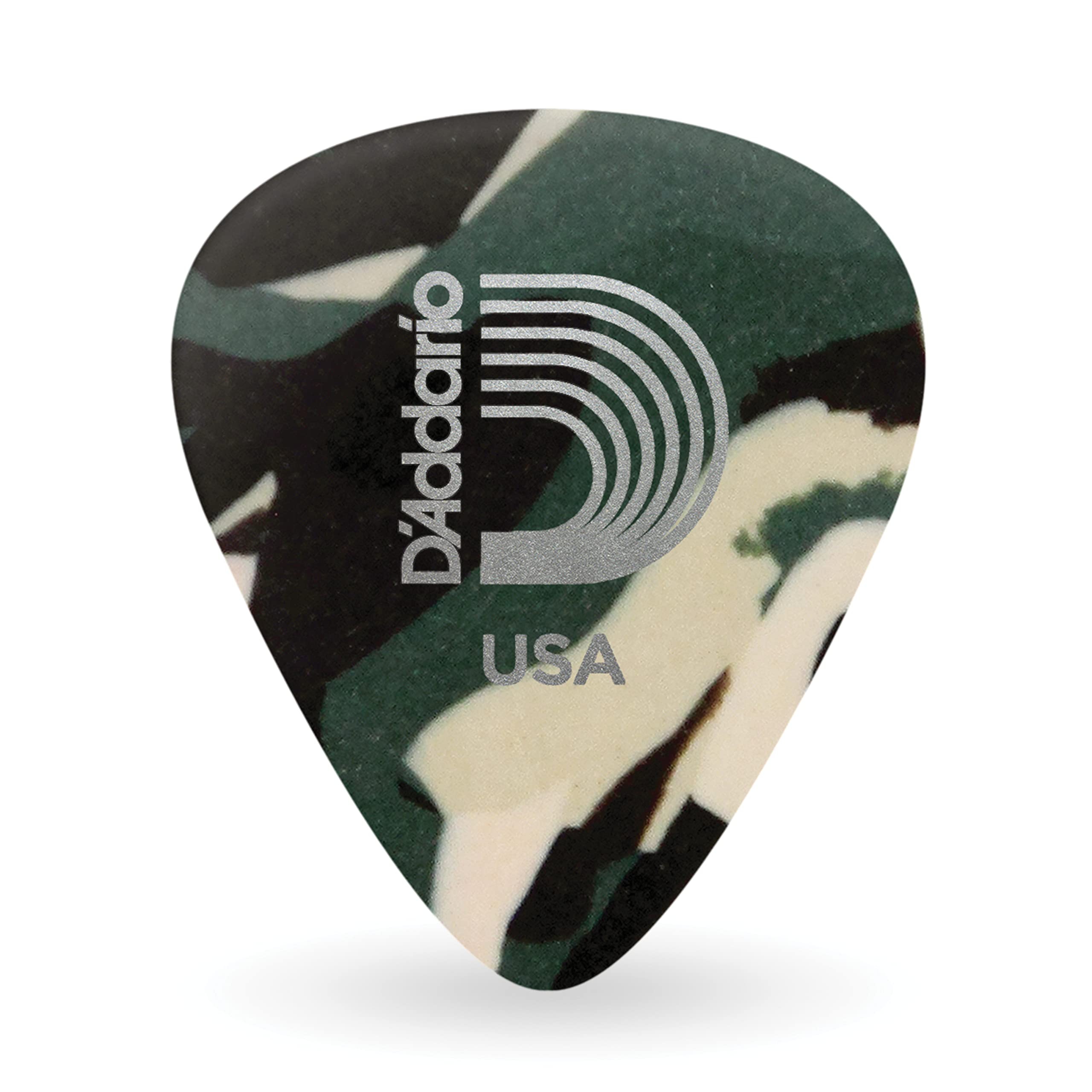 Daddario Camouflage Celluloid Guitar Picks, 100 Pack, Medium