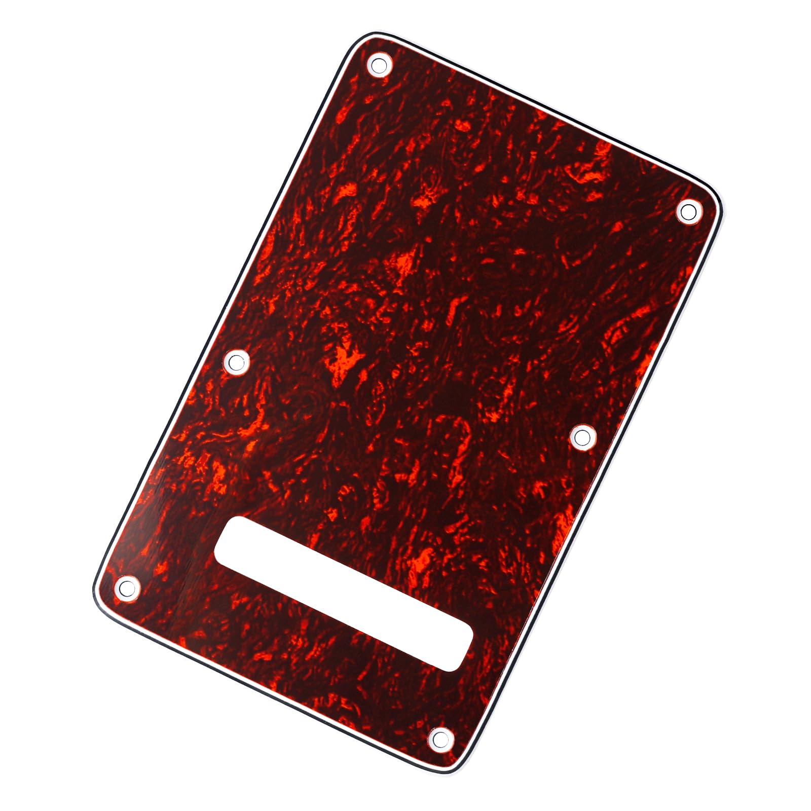 Banworks Electric Guitar 4 Ply Backplate 6-Hole Trem Tremolo Cover for USA/Mexican Fender Standard Strat ST JT/HGB-01 Red tortoi