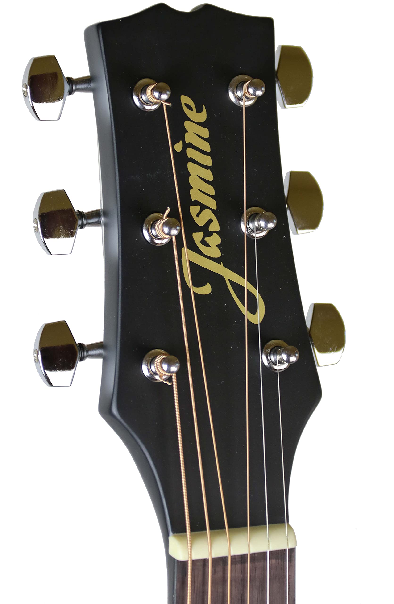 Jasmine S35 Dreadnought Acoustic Guitar - Matte Black Bundle with Gig Bag, Strings, Tuner, Strap, Picks, Instructional Book, Aus