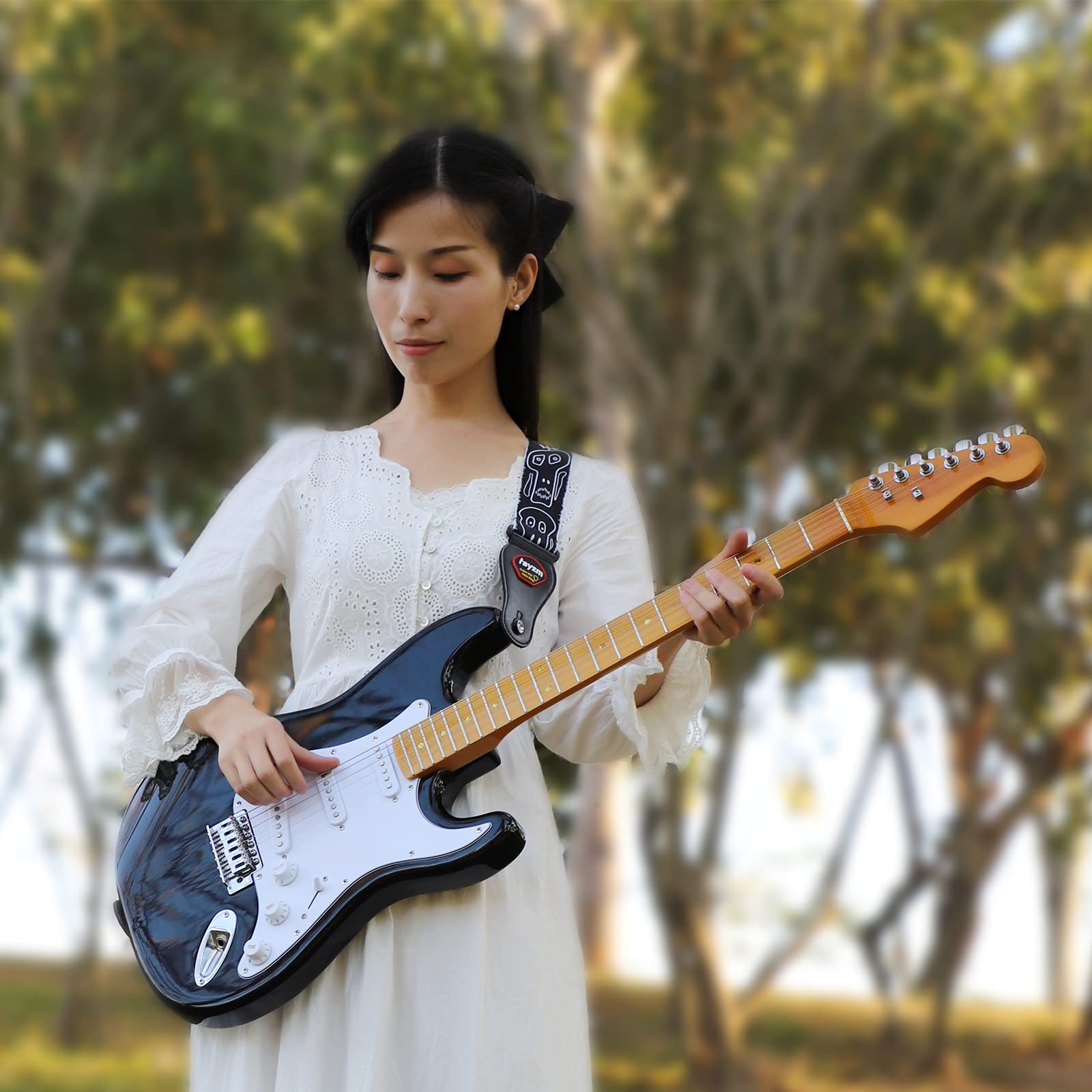 Rayzm Guitar Bass Strap,Polyester Strap for Acoustic Guitars, Electric guitars, Bass guitars