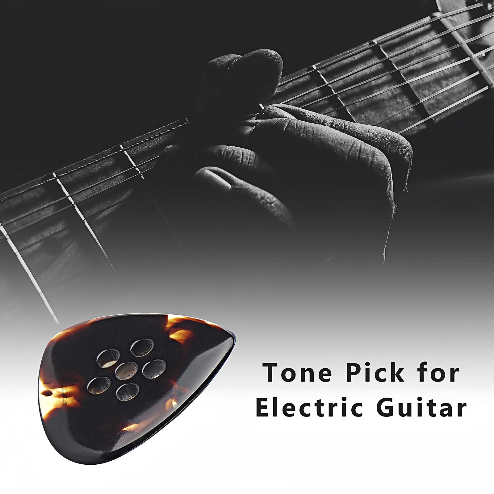 Musiin Hand-Made 3in1 Multi Flat clear Tone Premium thick Pick for Electric Guitar Bass Jazz Blues Guitar (Tortie)