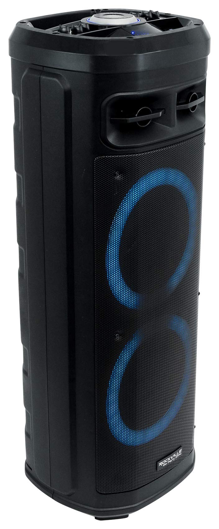 Rockville Go Party ZR10 Dual 10'' Portable Wireless LED Bluetooth Speaker+UHF Mic