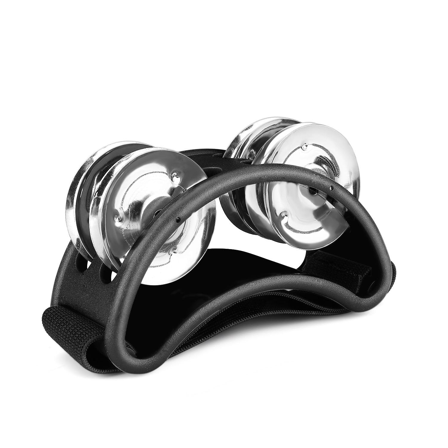 Flexzion Foot Tambourine Percussion with Double Row Steel Jingles - Foot Shaker Musical Instrument Drum for Party Shoes Gift Sin
