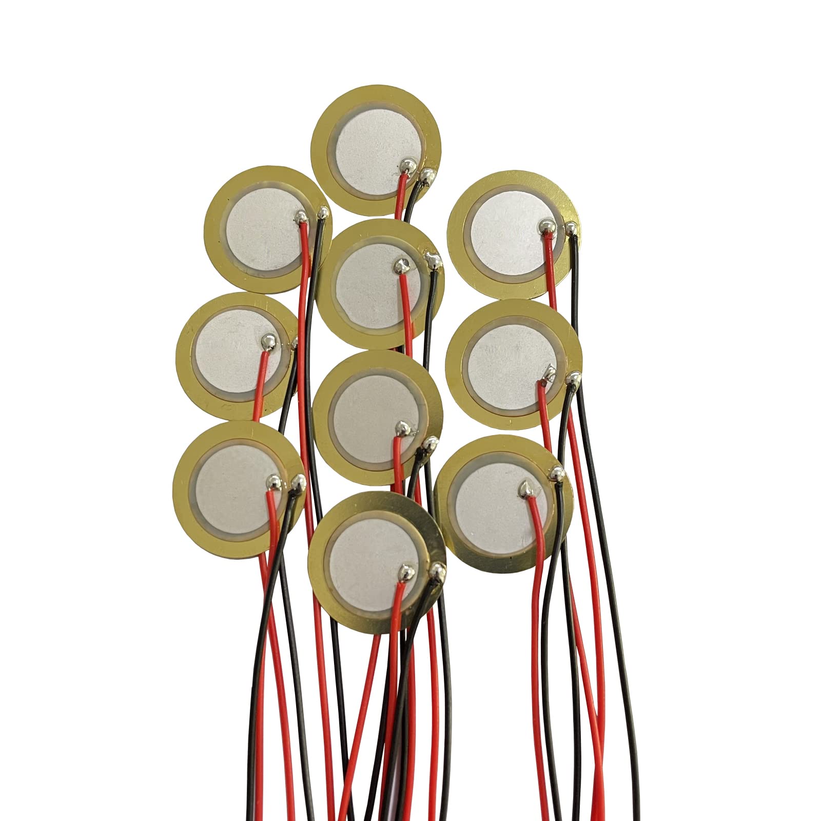 Yqboom 10Pcs 41Mm Piezo Disc Transducer Contact Microphone Trigger Sound Sensor With 394 Inches Wires For Acoustic Instrument,Mi