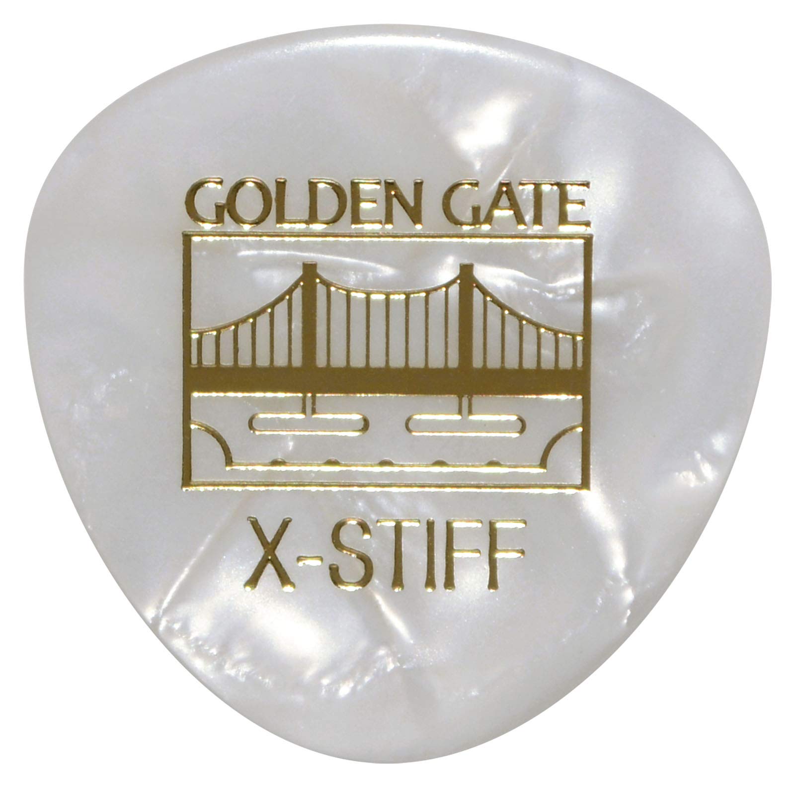 Golden Gate Mp-125 Deluxe Flat Pick - Rounded Triangle - Pearloid - X-Stiff