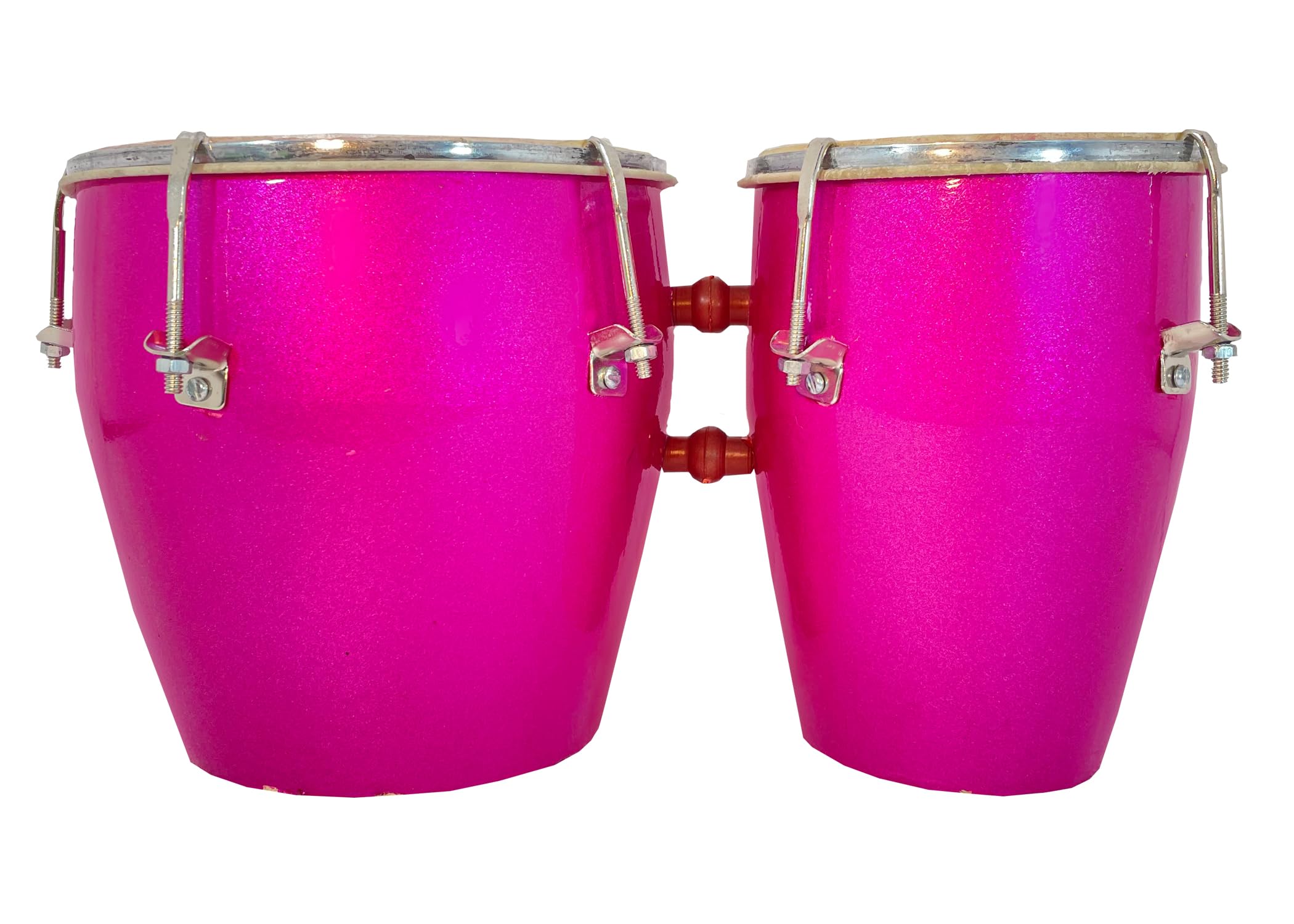 Gt Manufacturers Bongo| Metallic Colour Finesh Bongo Drum|Musical Instrument(Pink)
