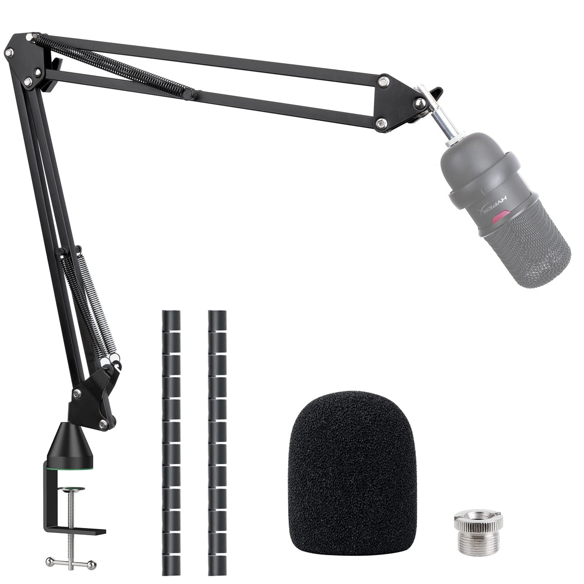 Solocast Boom Arm For Hyperx, Microphone Stand For Hyperx Solocast - Mic Arm Upgrade C Desk Clamp, 2 Cable Ties, Mic Cover Compa