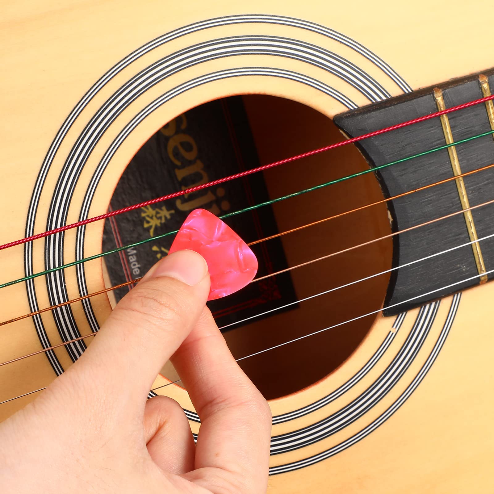 Yeshone 600 Pcs Guitar Picks Bulk Celluloid Picks Plectrums for Electric Acoustic Guitar Thin Medium Heavy Plectrums(10 Colors,0