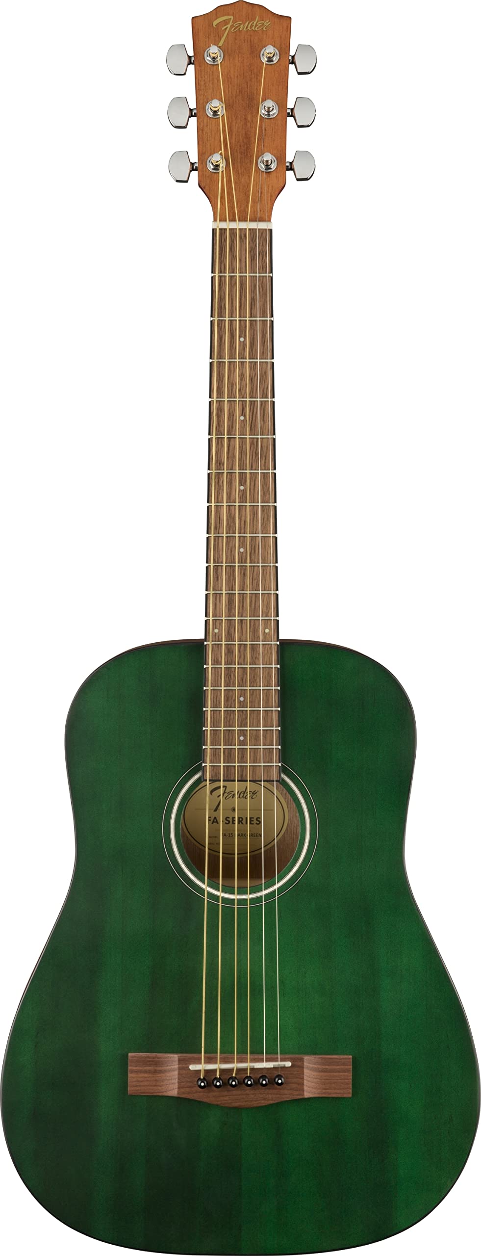 Fender Fa-15 3/4 Scale Steel String Acoustic Guitar, With 2-Year Warranty, Green, With Gig Bag