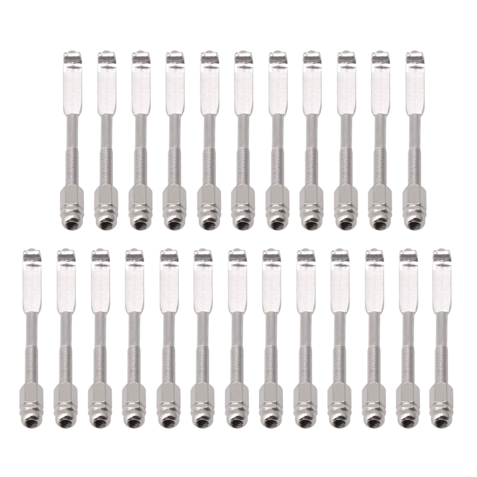 Yibuy Set Of Chrome Traditional 24 Pieces Banjo Bracket Hook & Nut 2.27 Inches Total Length