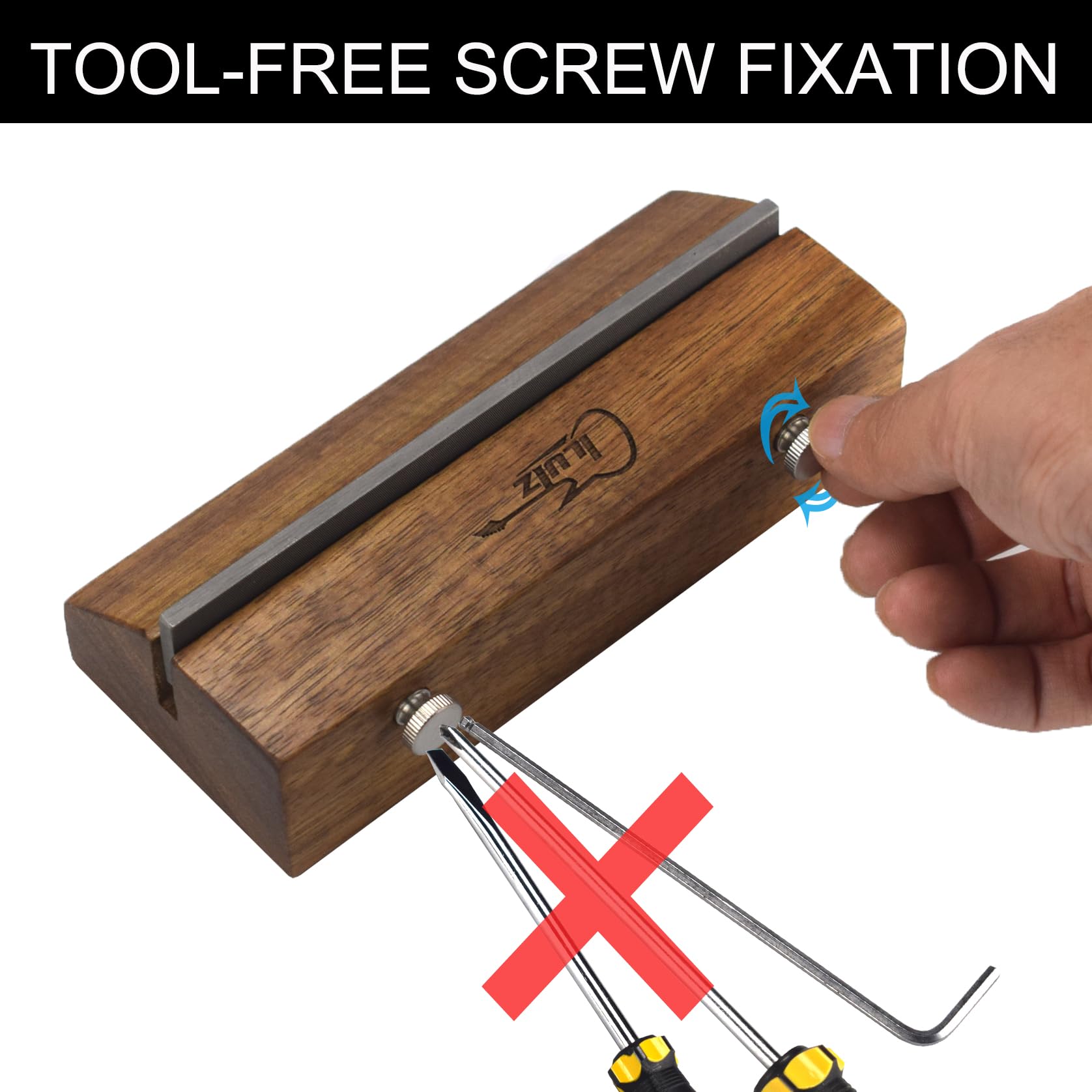 Fret End Beveling & Dressing File - 35/90 Degree Tool-Free Installation Luthier Tool for Guitar & Bass - Duel-Textured High-Carb