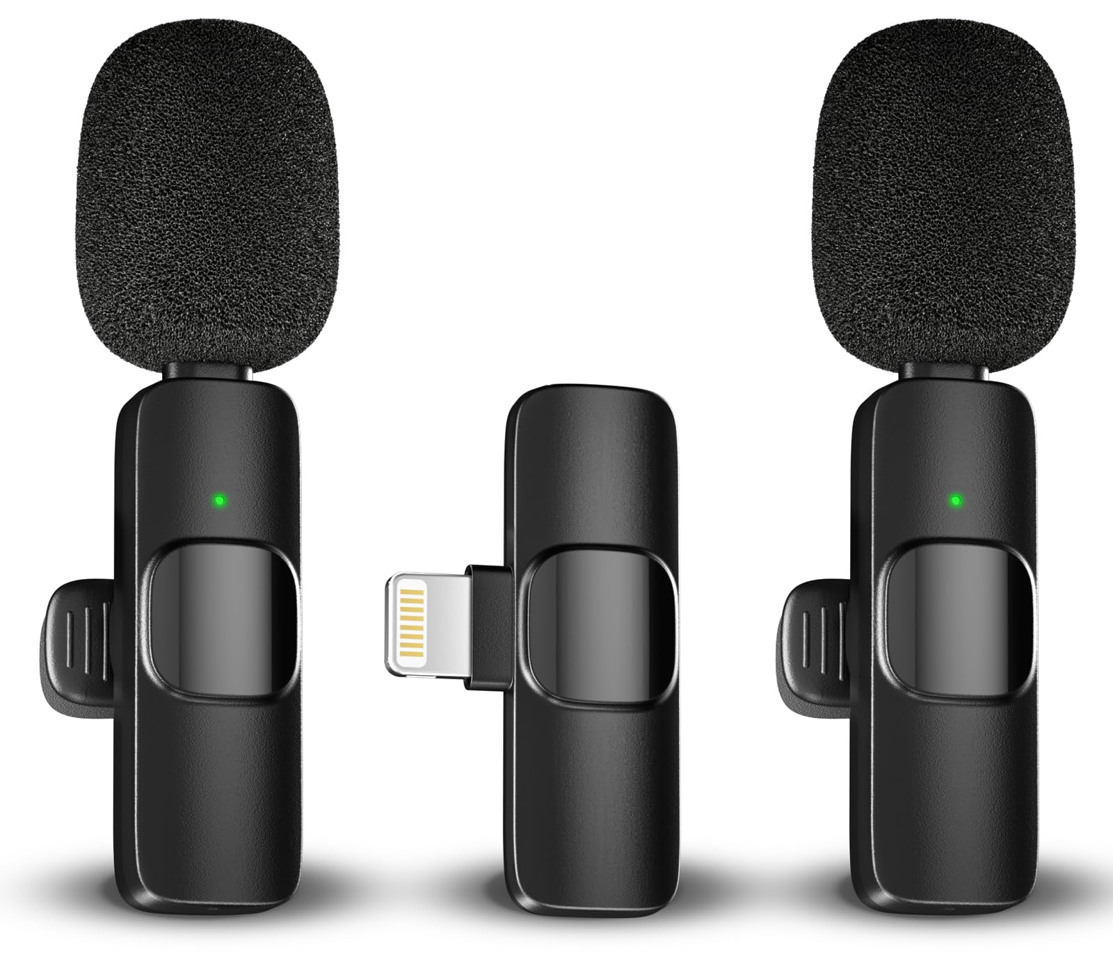 Caymuller Professional Wireless Lavalier Lapel Microphone for iPhone iPad, Mini Lapel Mics Plug-Play 2.4G Ultra-Low Delay Noise 