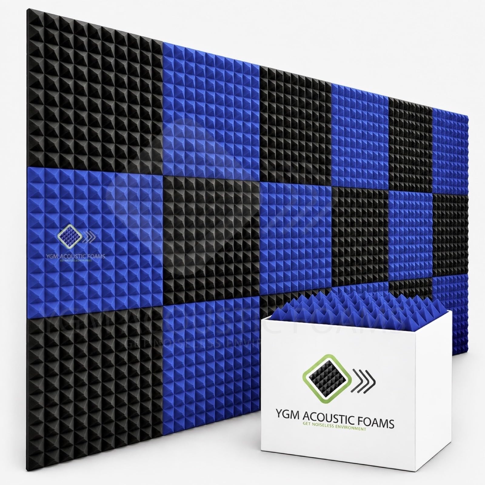 Ygm Acoustic Foams Pyramid Acoustic Panels 1 Foot1 Foot 1 Inch Thick, 50 Density Acoustical Sound Proof Foam Room, Studio | Echo