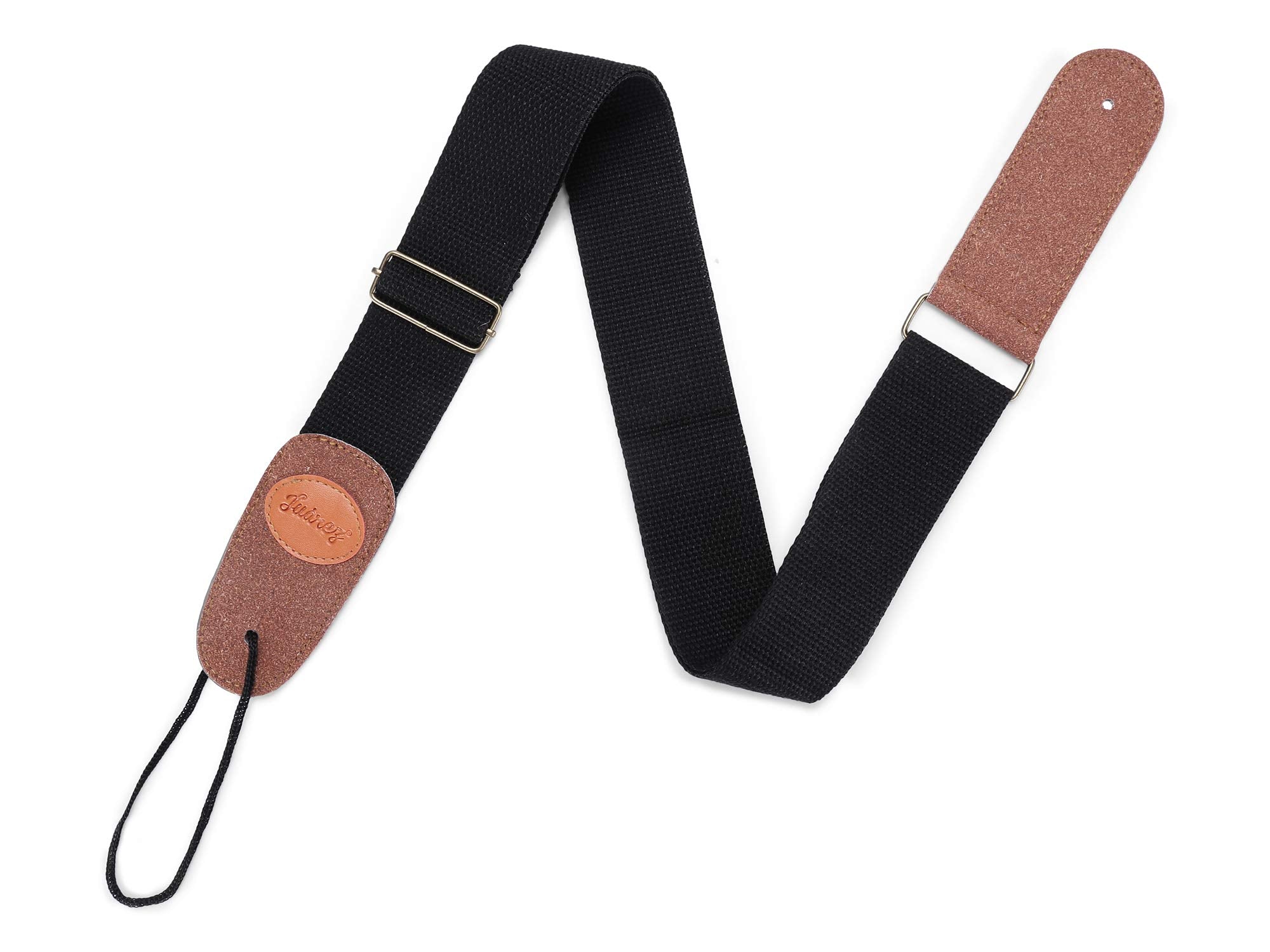 Juarez Adjustable Guitar Strap For Electric/Acoustic Guitar/Bass - Soft Strap With Pu Leather Ends Black
