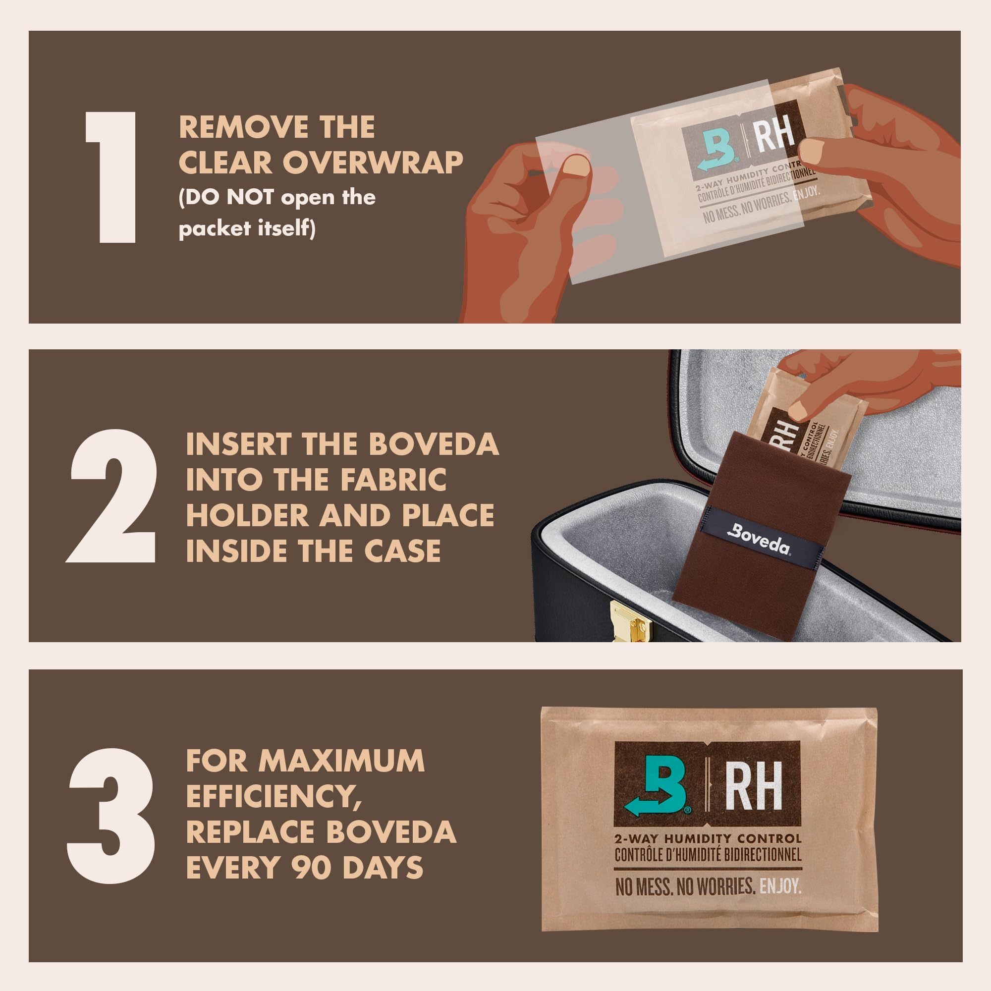 Boveda Music Large Starter Kit - (3) 49% RH Standard Boveda - Ideal Two-Way Humidty Control for MOST CLIMATES - For Guitars & Ot