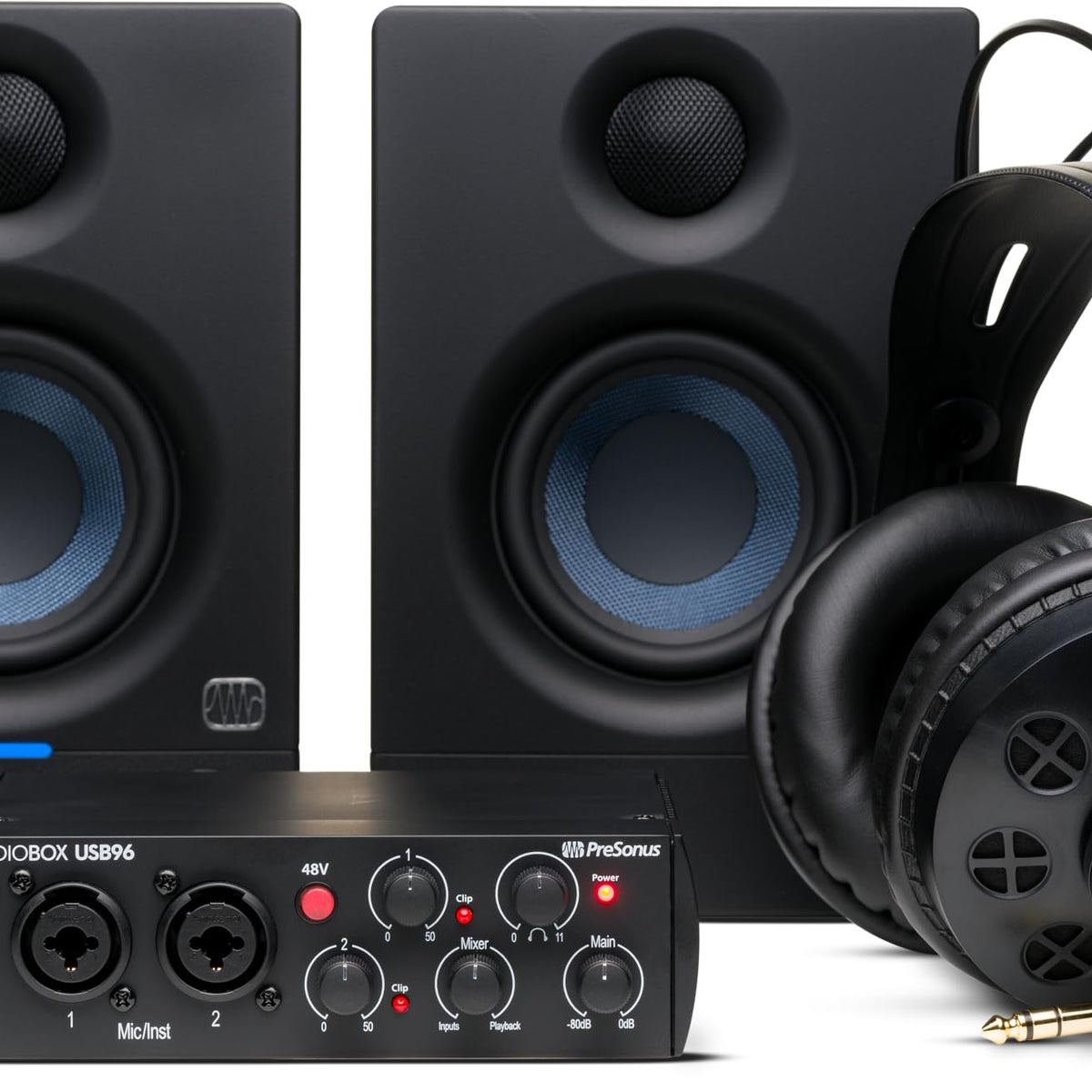PreSonus AudioBox 96k Complete Bundle Studio Interface Monitors Mic ...