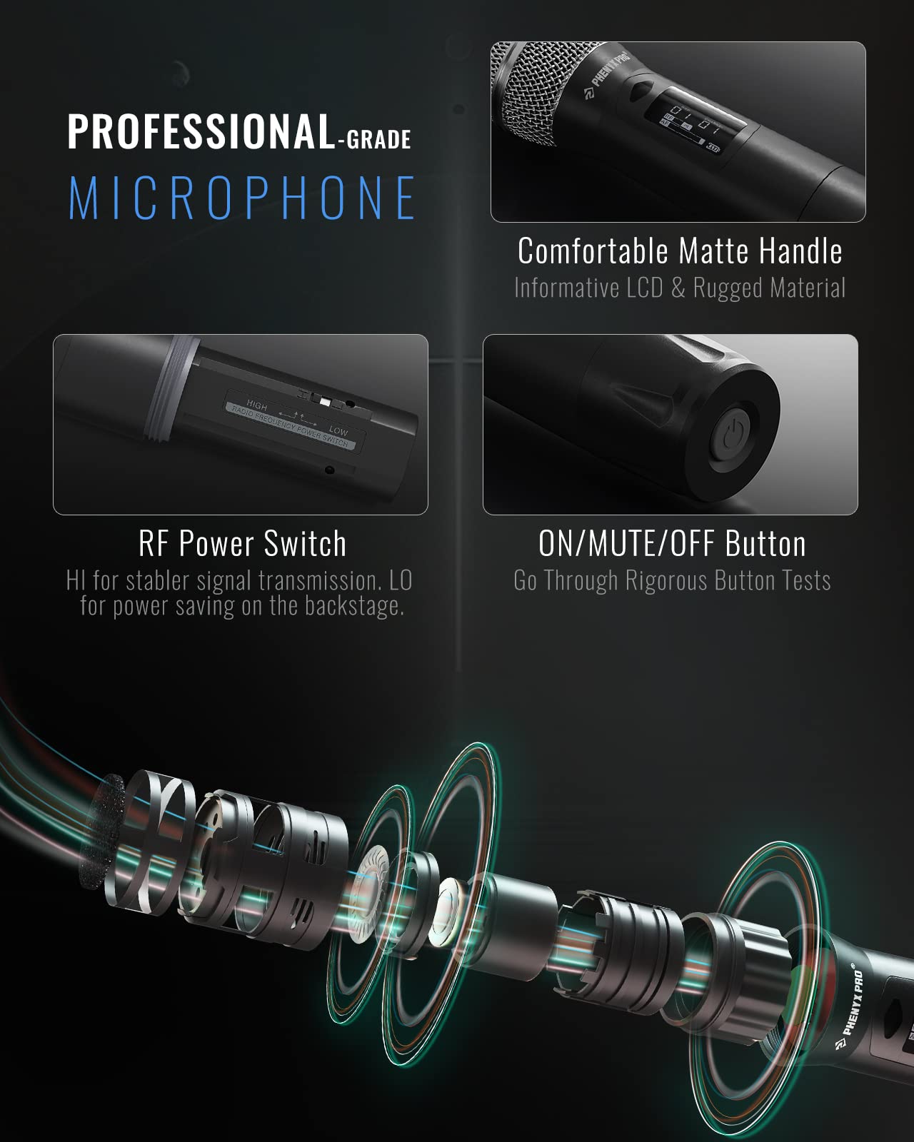 Phenyx Pro Wireless Microphone System PTU-2U-1H1B - Thumbnail 4