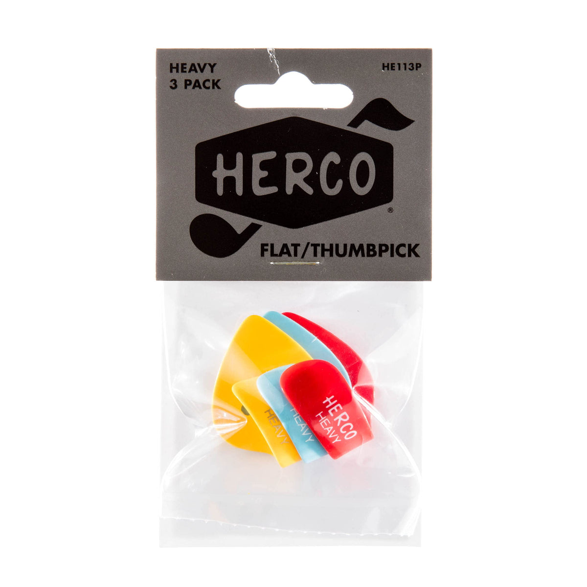 Jim Dunlop He113P Flat Thumbpicks, Heavy, 3/Player'S Pack