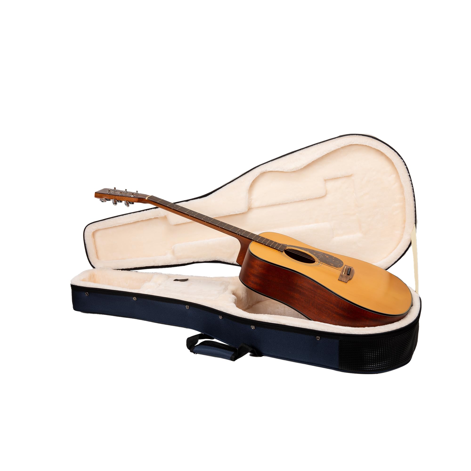 Crossrock Dreadnought Acoustic Guitar Foam Case | Lightweight Blue Gig Bag with Rugged Exterior, Plush Interior & Storage Pocket