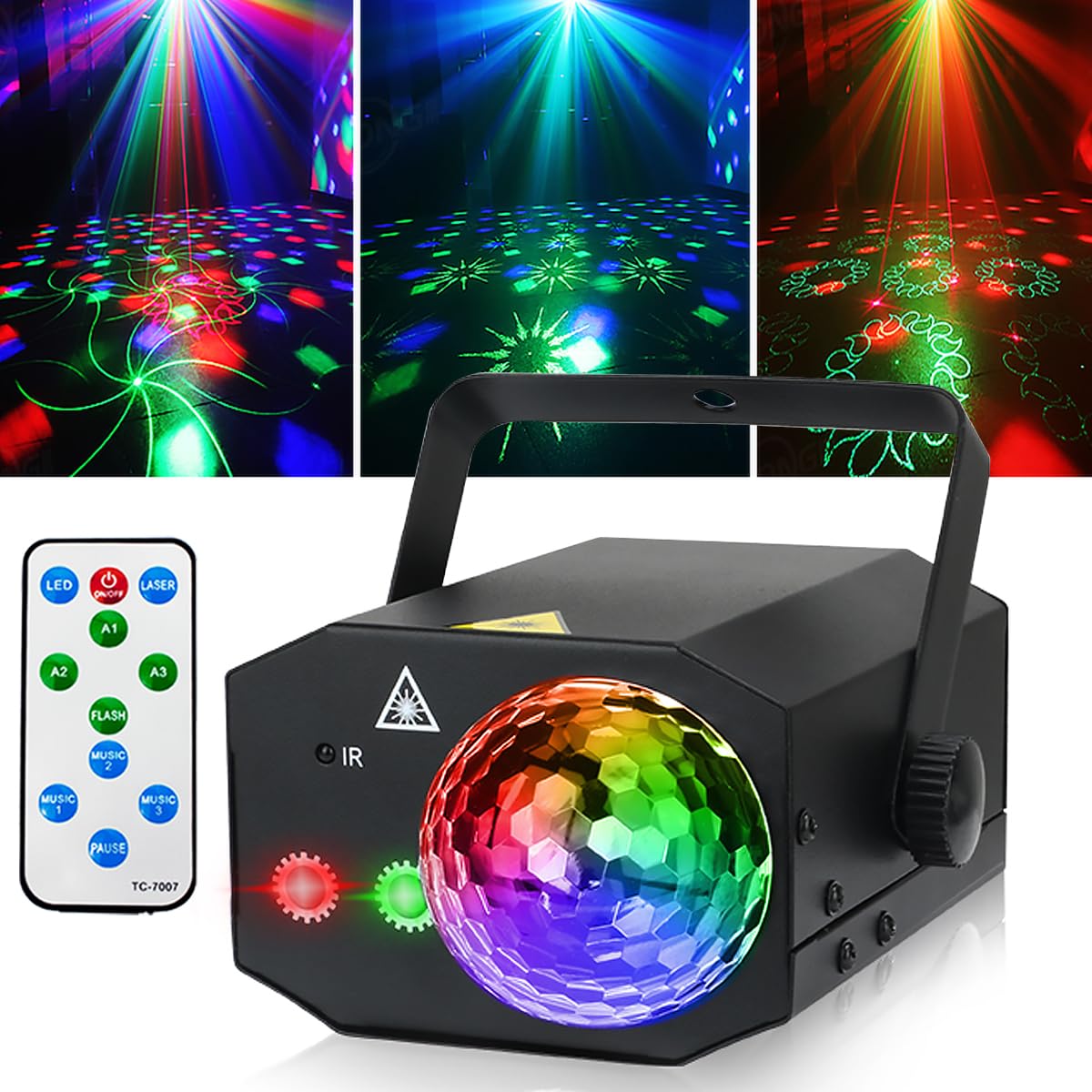 Party Lights, Disco Ball Lights,Dj Disco Lights,Rave Lights Stage Light Strobe Lights Laser Lights Sound Activated With Remote C