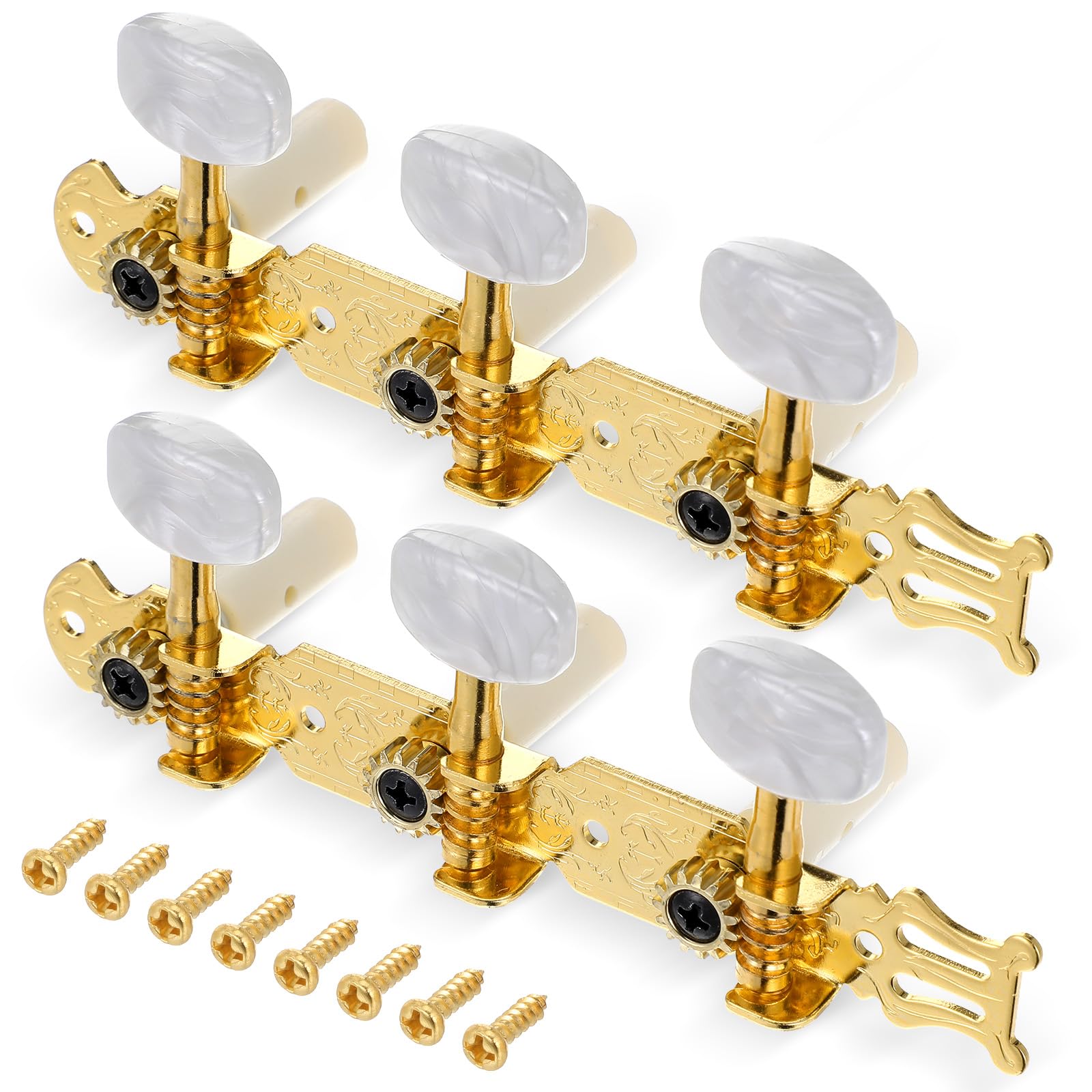 1 Pair Classical Guitar Tuners, Guitar Tuner Pegs, 3L3R Classical Acoustic Tuners Machine Heads Keys Part Parts Accessories, Gol