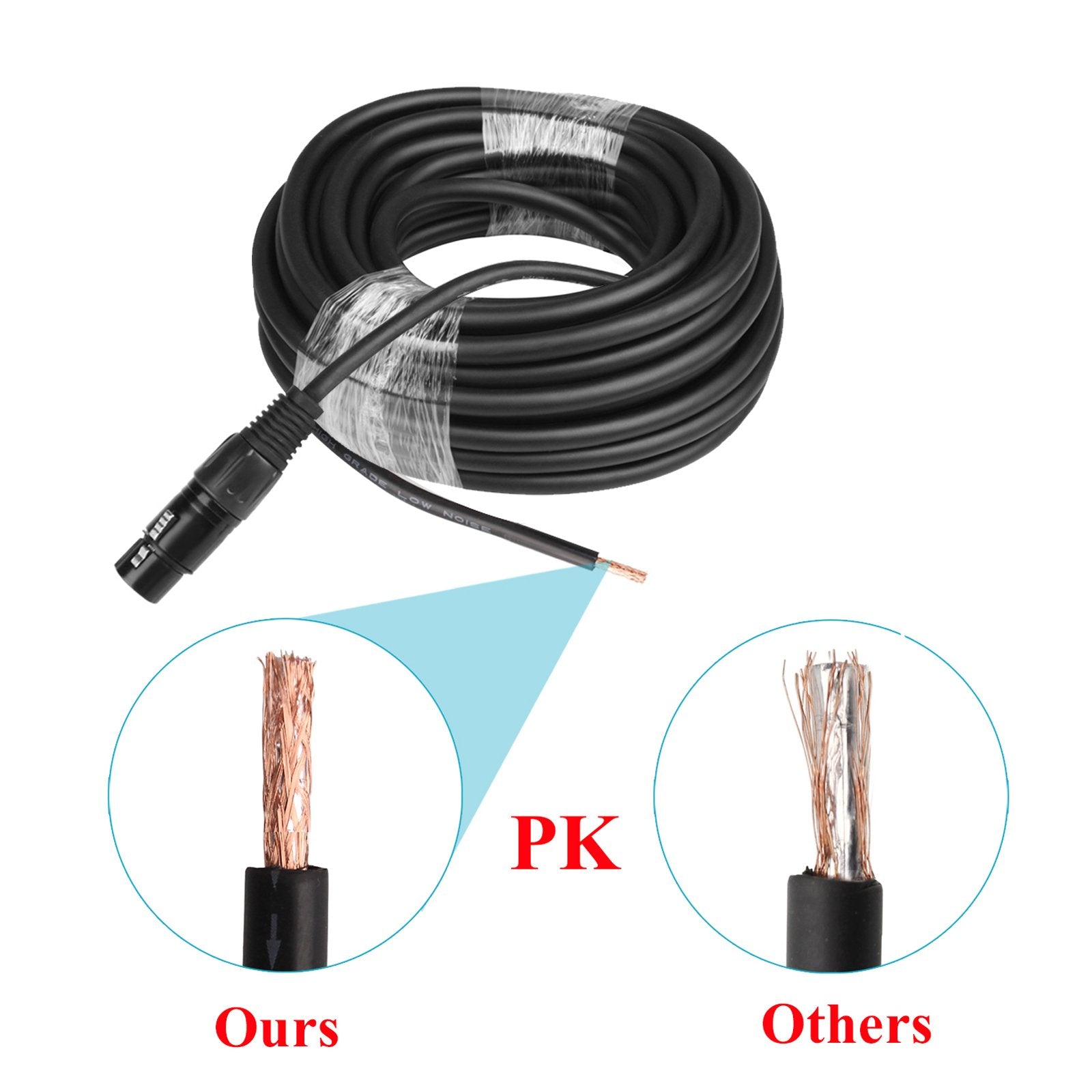 mountain ark 30ft 3 pin DMX Cable Male/Female XLR Connector Stage Lighting Data Signal Wire for Spotlight Par Light Moving Head