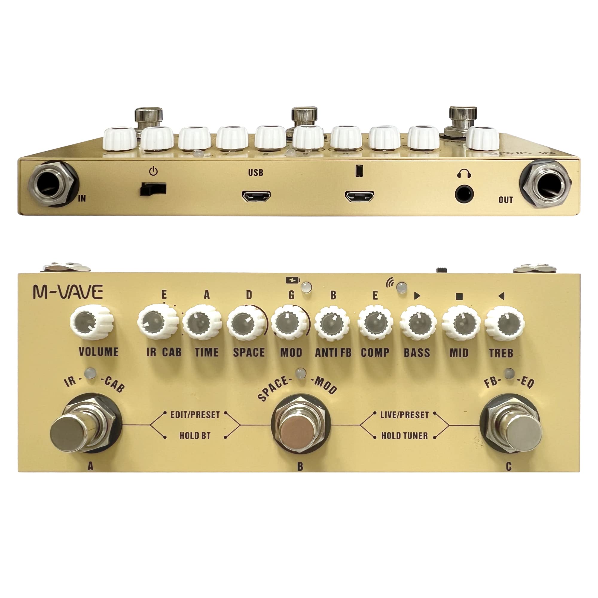 Multi Effects Acoustic Guitar Pedal,Cube Baby AC Guitar Multi Effects Pedal Delay Chorus Tremolo Reverb Effect Pedal