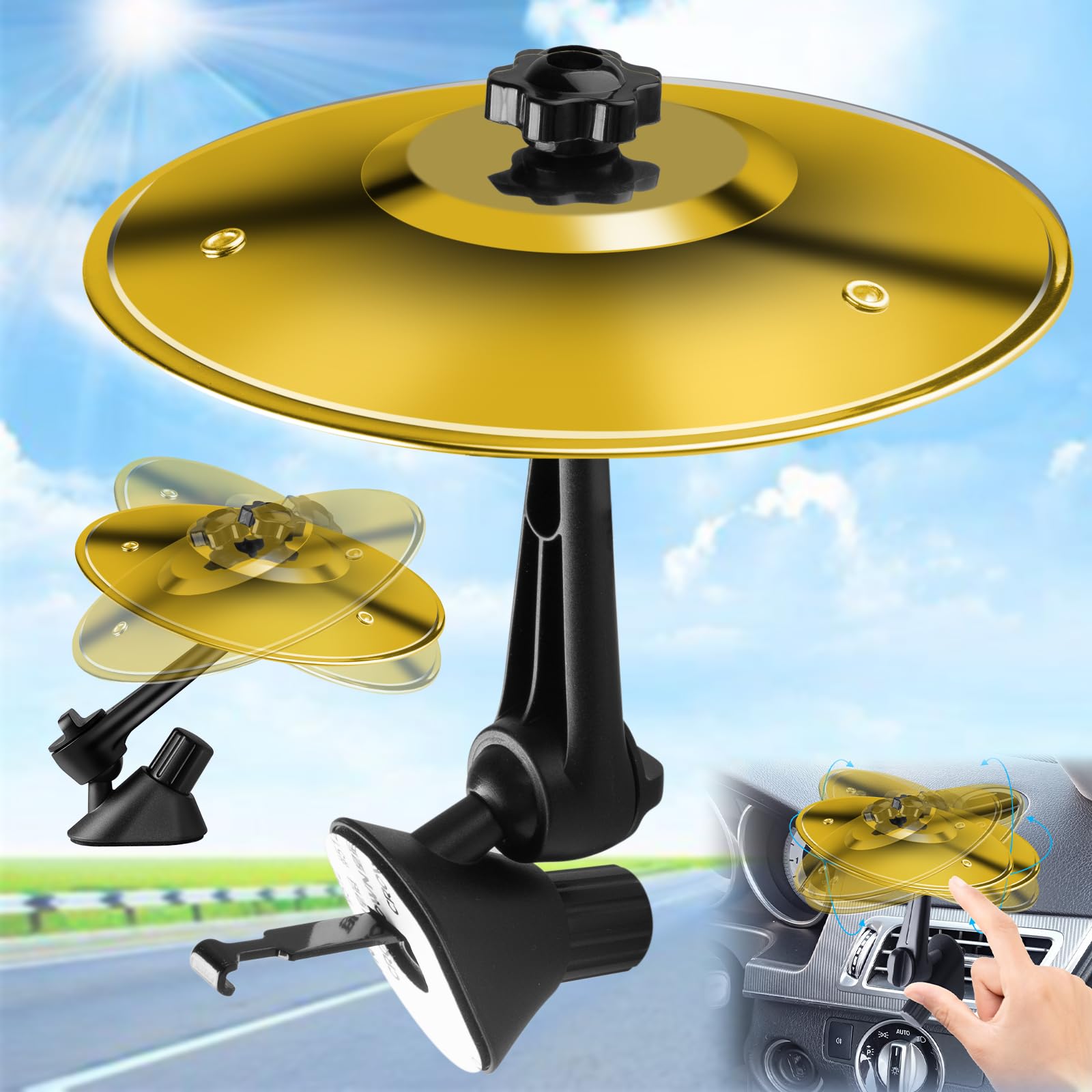 Car Cymbal Air Vent,2025 Car Crash Cymbal Air Outlet Mounted Clip Bright Sound Mini Drum Cymbal for Music Lovers Drummer Gift,Fu